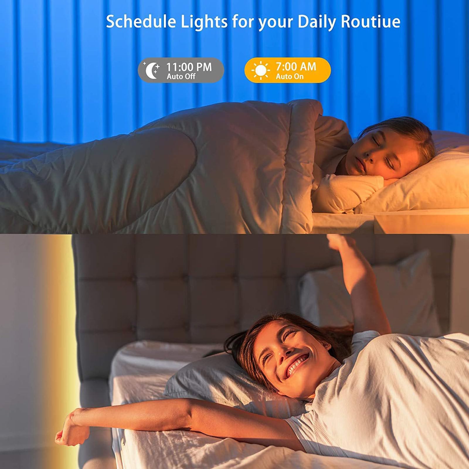 Teclas 12V de la luz LED de la música IP20 de la Tira de la luz Elegante 5050RGB de WiFi, controlada por el App Bluetooth,10M