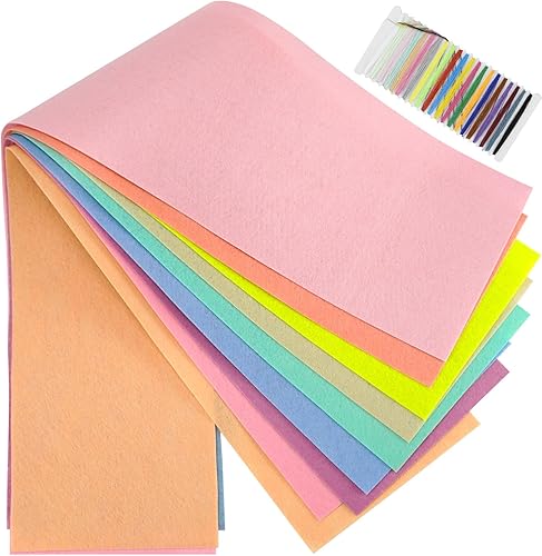 levylisa 9 hojas de tela de fieltro de 36 x 8 pulgadas, cuadrados de fieltro para manualidades, hojas de fieltro no tejidas de 0.039 in de grosor