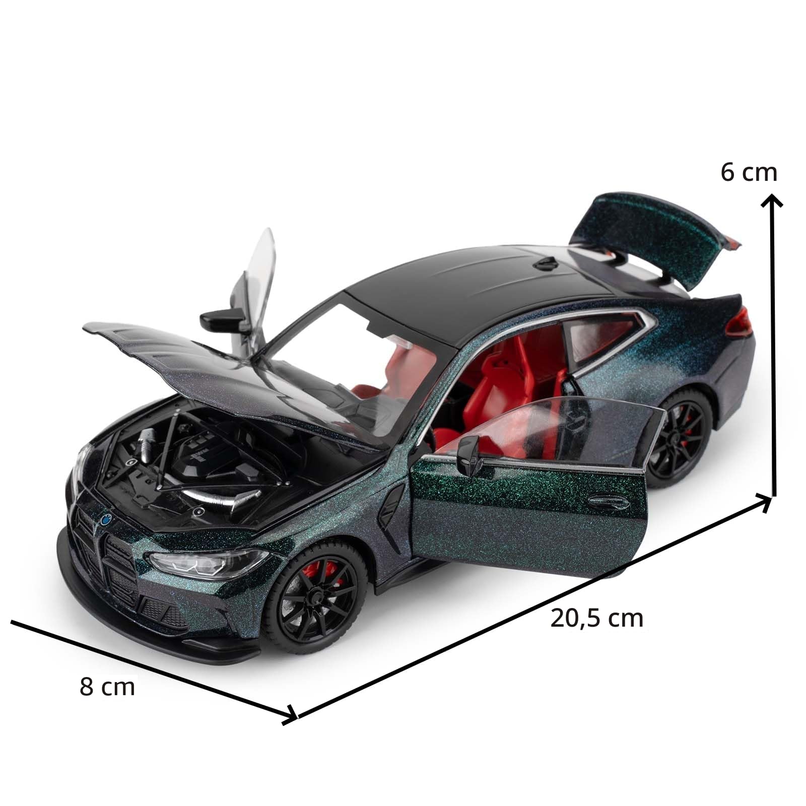 TGRCM-CZ 1/24 M4 Modellauto, Zinklegierung, Rückziehfahrzeuge, Modellauto mit Sound und Licht, für Sammler und Kinder, ab 3 Jahren, Geburtstagsgeschenk (lila bis grün)