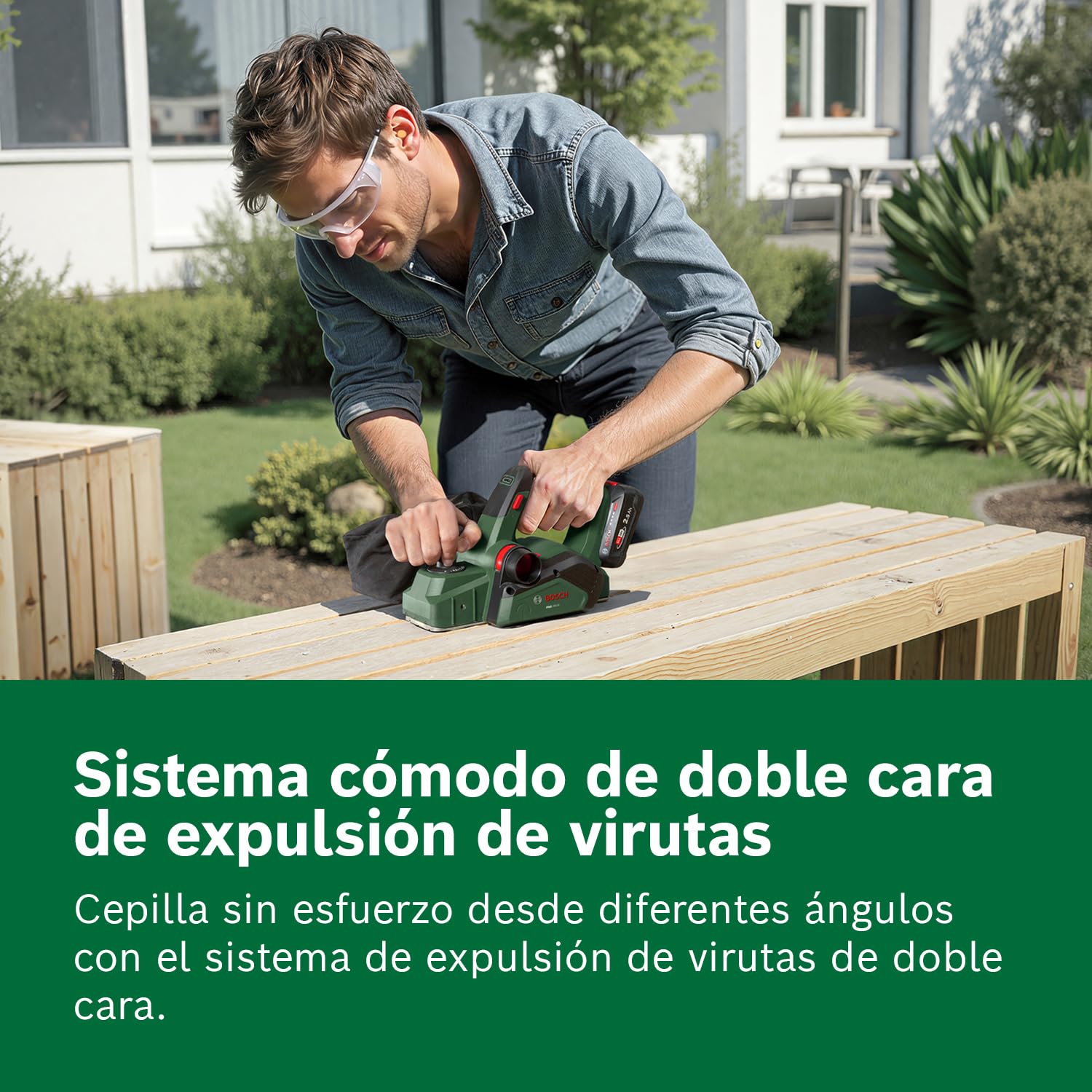 Bosch 18V System cepillo a batería PHO 18V-20 (rebaje flexible en varios ángulos; cambio hoja sencillo; saco polvo incl.)