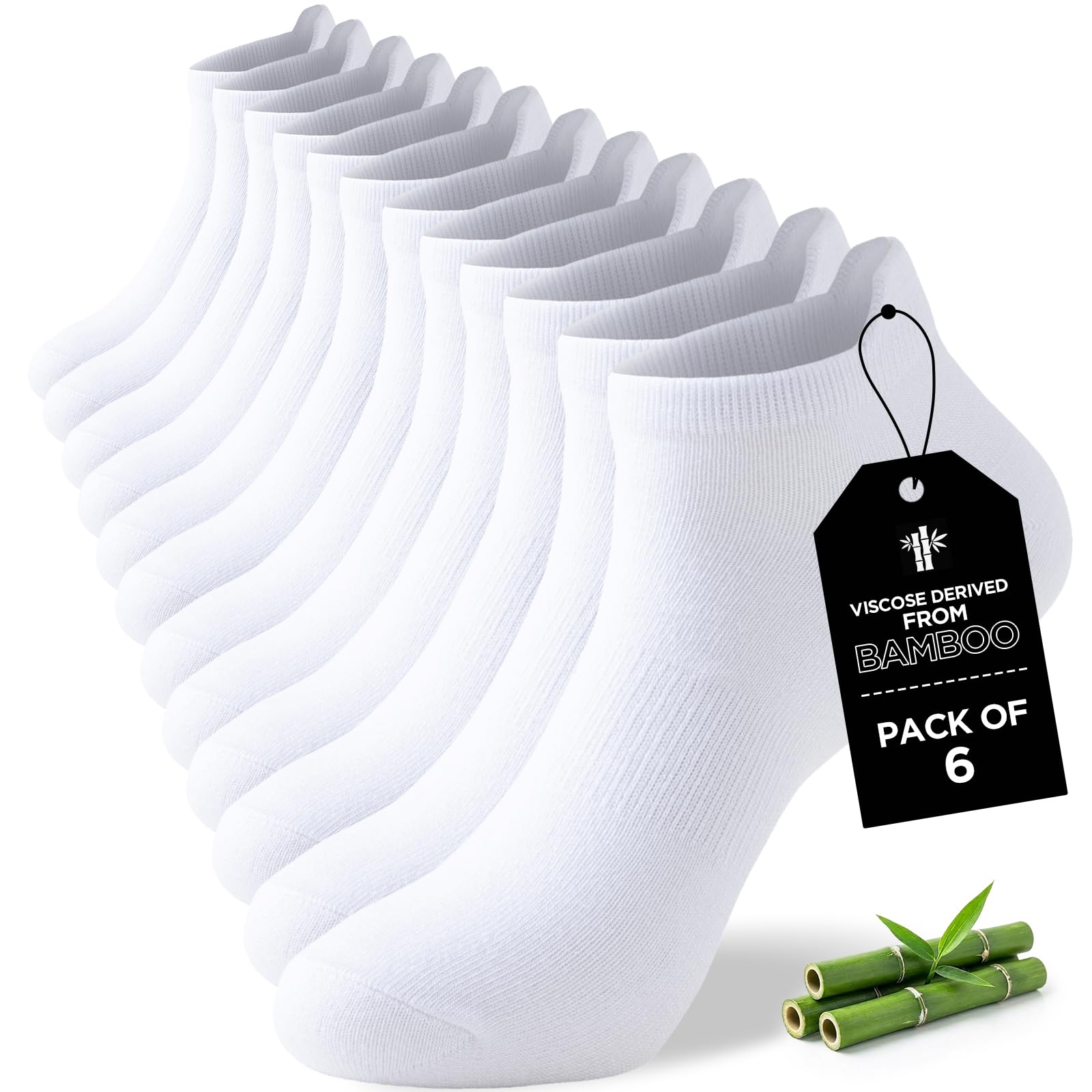 Niorasen Bambus Sneaker Socken Herren Damen 43-46 37-42, Atmungsaktive Sportsocken, Anti Geruch Laufsocken, Antibakterielle Kurze Sommer Knöchelsocken, Halbsocken, Bambussocken 6 Paar
