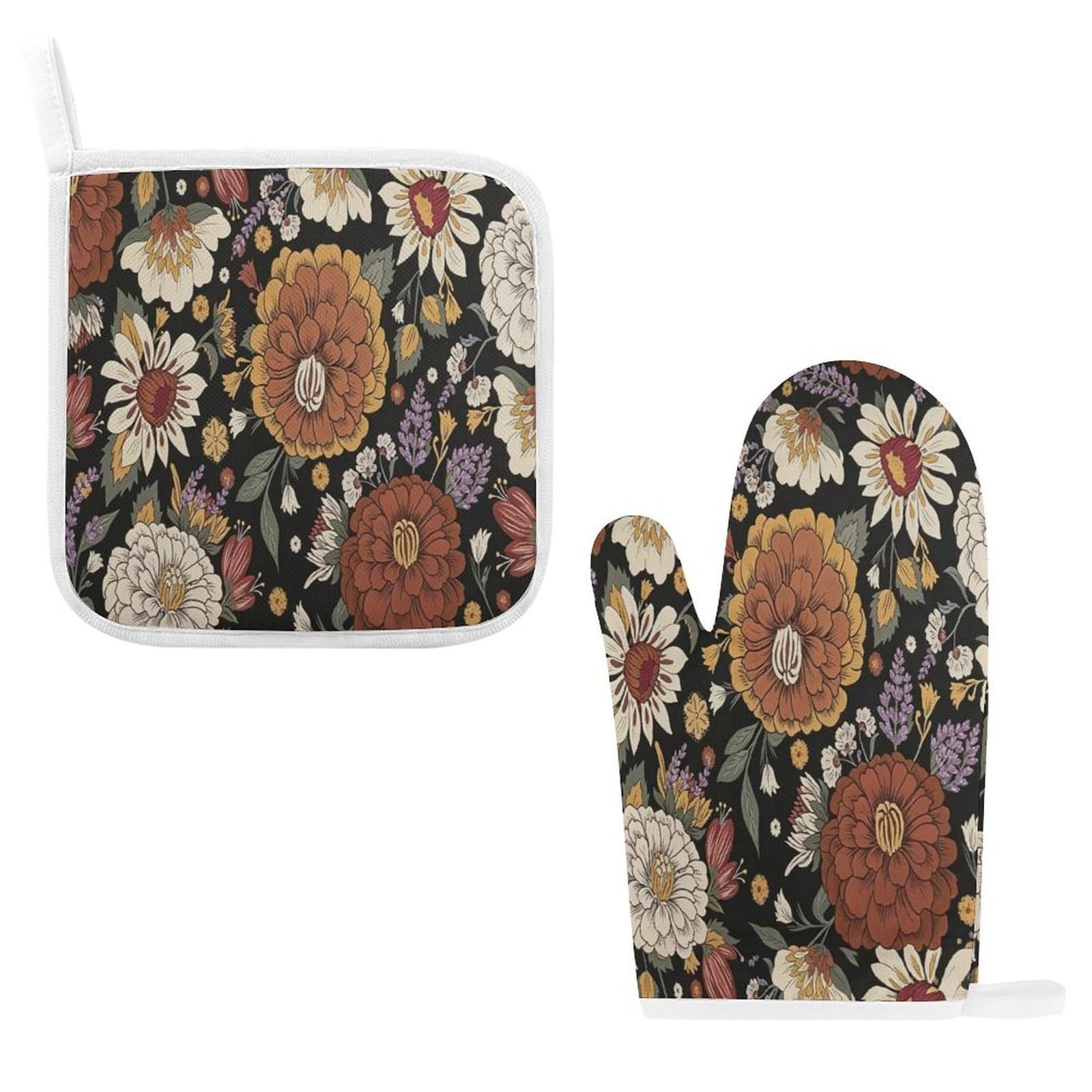 Fodpand Style Boho Floral Oven Mitts And Pot Holders Sets