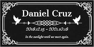 HDSD Personalized Memorial Stones for Loved Ones 12x6 inches Custom Memorial Plaques for Outdoors for Pet, Dog, Cat (Design 2)