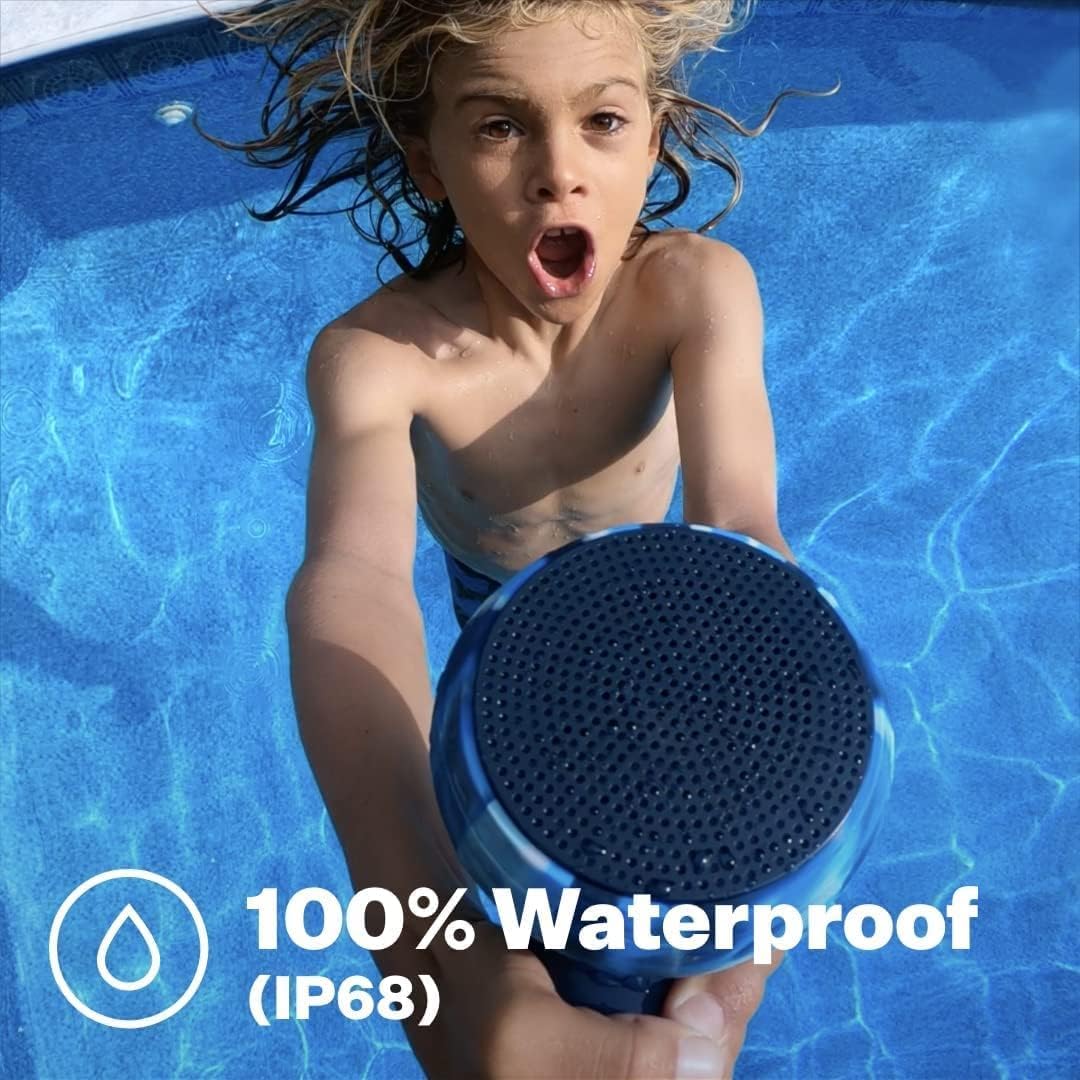 Speaqua – Bluetooth Speaker-Waterproof, Floatable, Portable Speaker Beach Accessory - Dual Portable Speakers Bluetooth Wireless Pairing - Removable Suction - Barnacle Vibe 3.0 (Tidal Blue)