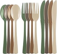 Vista 14 de Kochorie 300 Piezas de Vajilla de Plástico Pastel de Plata, Juego de Cubiertos de Plástico Resistente, Utensilios Desechables Pesados Incluye