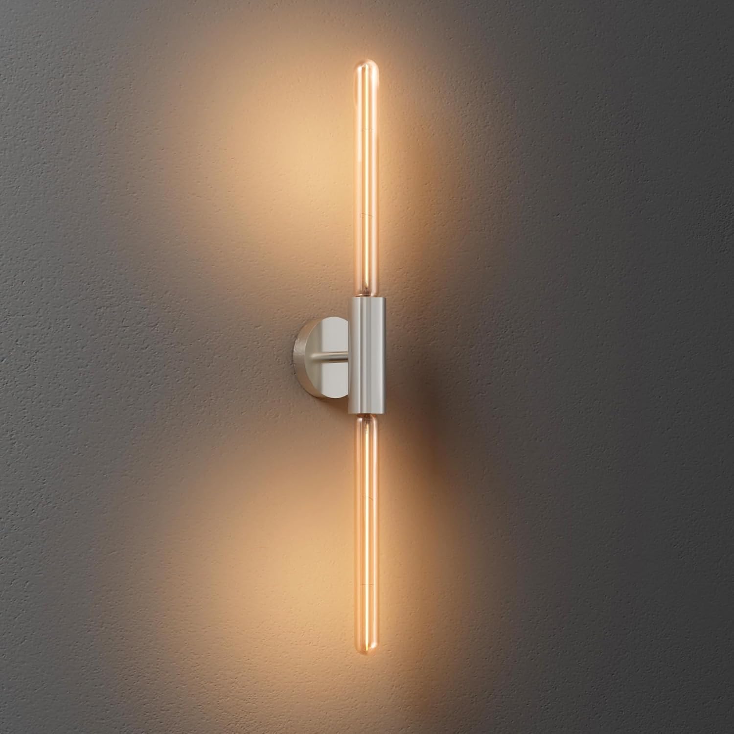 ALAMPEVER Wall Sconce with T10 Bulbs, Modern Bathroom Black Wall Sconces, Clean Lines Design, Dimmable Wall Light for Bedroom, Living Room, Hallway, Entryway, Café, and Bar