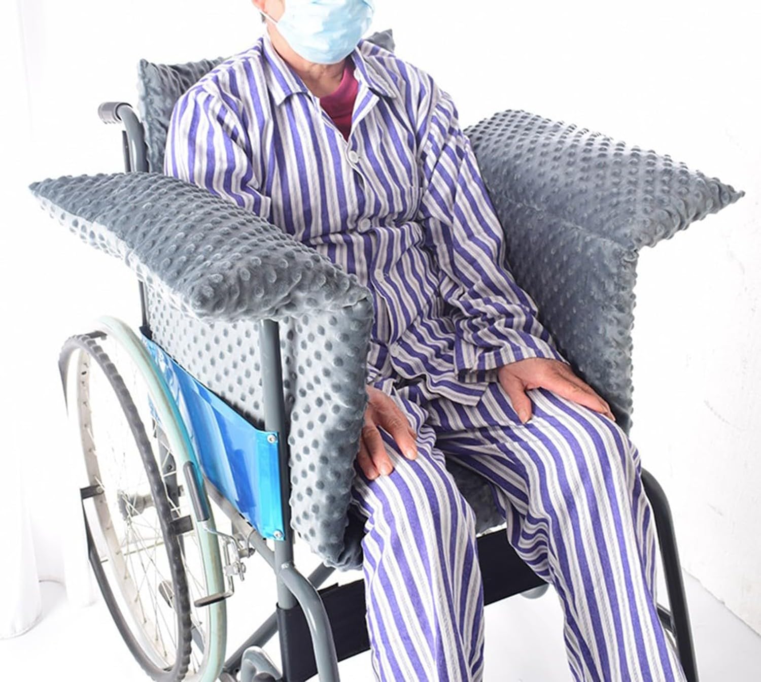 Cojín integrado antidecúbito para silla de ruedas con soporte de espalda, cojín reductor de presión lavable para mayor comodidad y apoyo