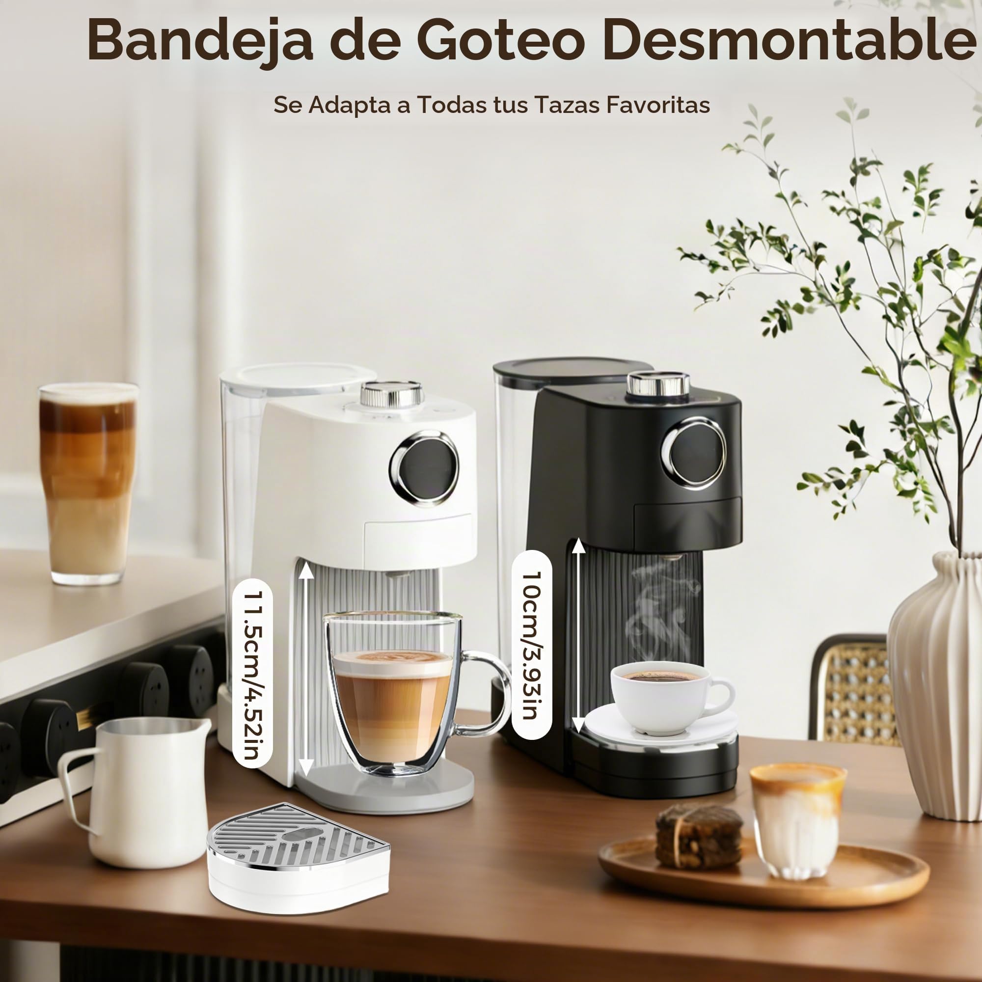 Bostar 3 en 1 Cafetera Capsulas 20 Bares, 7 Niveles Ajustables Cantidad de Agua&Temperatura Cafetera Espresso, 1400ML Depósito Extraíble para Espressos y Cappuccinos, Apagado Automático (Negro)