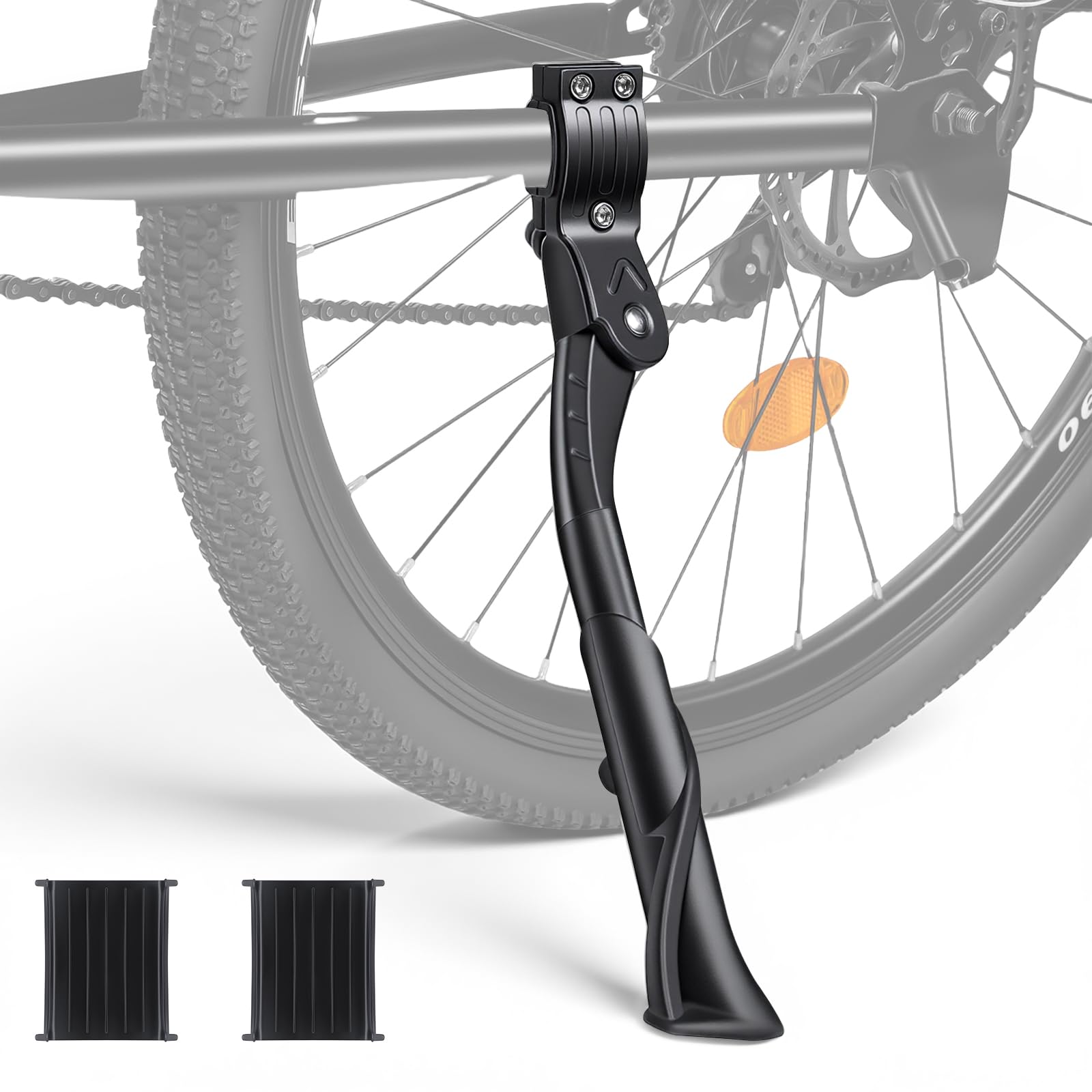 Photo 1 of Bike Kickstand Adjustable for Adult Bikes 24"-29", Bicycle kickstand Aluminium Alloy, Anti-Slip Foot Pad Bike Stand Leg, Fits Mountain Bike, Commuter & Cargo Bicycle