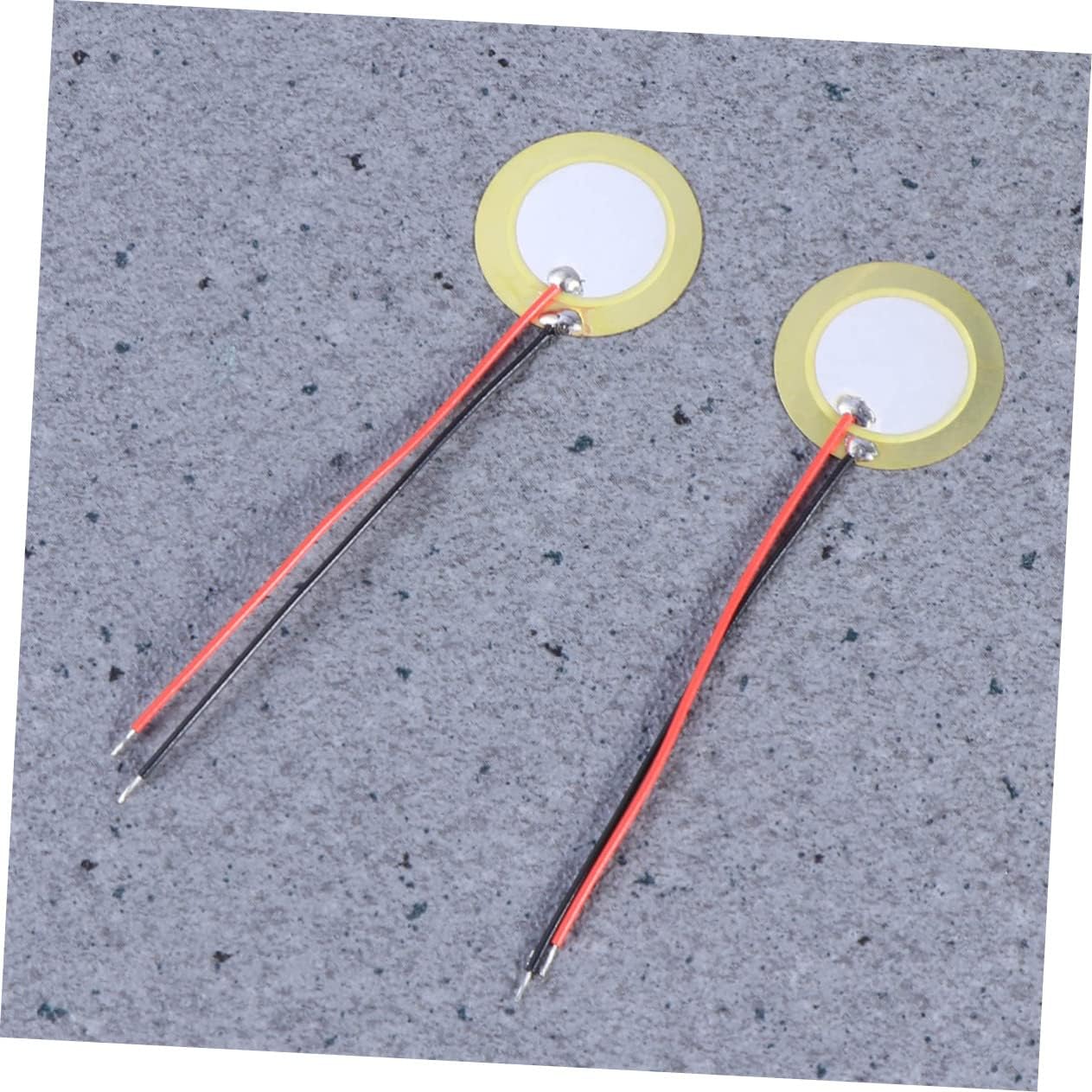 10pcs Disc Ceramic Elements with Leadwires Acoustic Transducer for Guitar Drum and Electronic Projects Low Voltage Sound Sensor