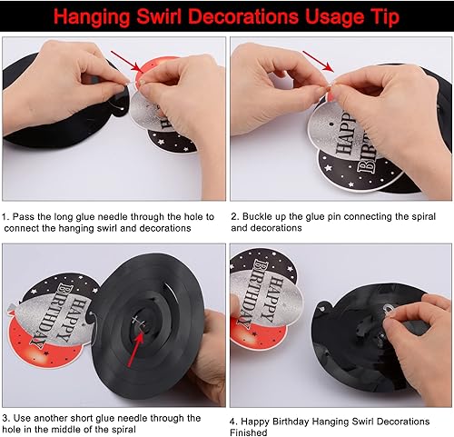 Miniatura 6 de Decoraciones de cumpleaños de 15 años para niños y niñas, globos rojos y negros de cumpleaños número 15, pancarta con el número 15, mantel de