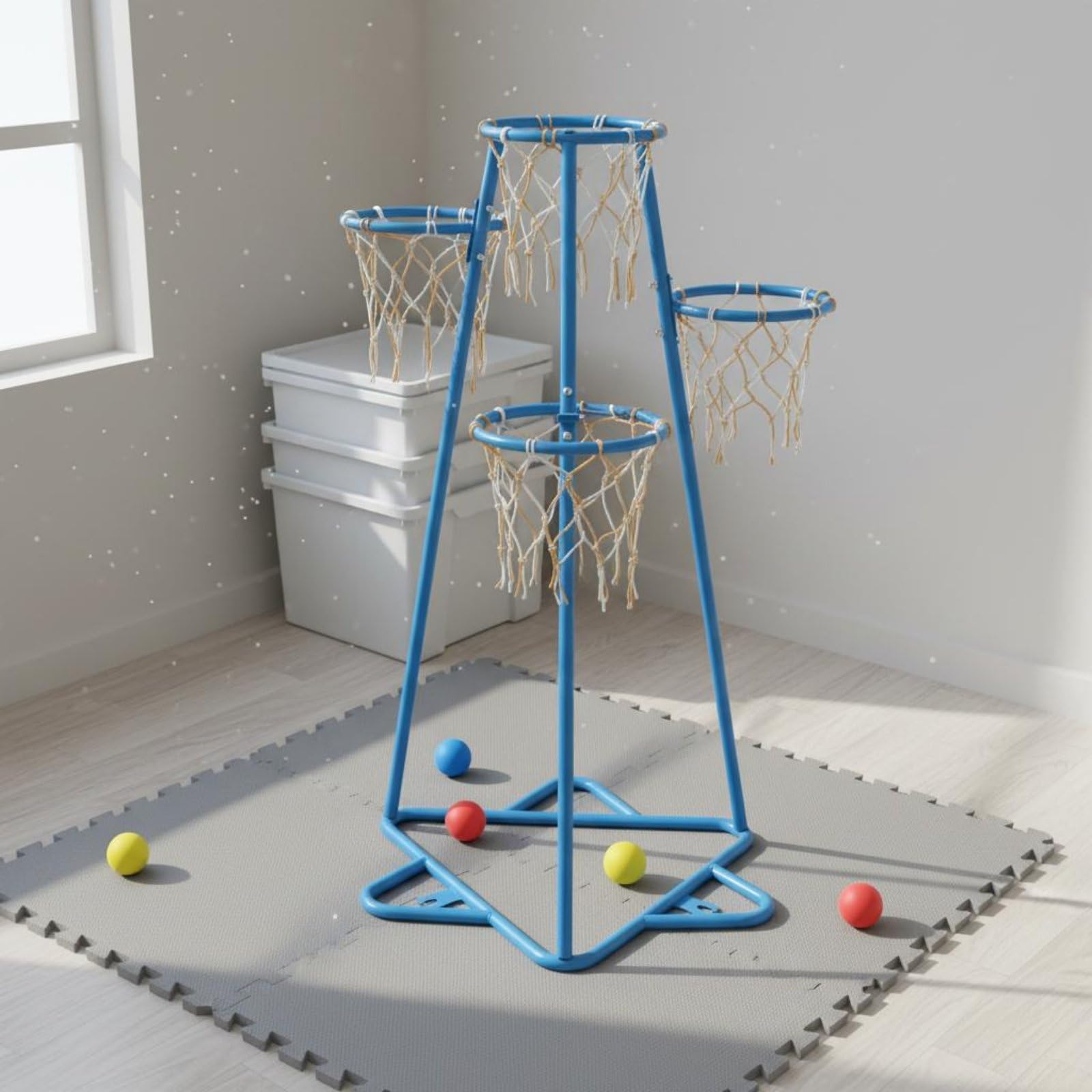 Milageto Canasta Infantil Multi Uso Interior y Exterior Soporte Lanzamiento Multicanasta Seguro Juguete para Niños