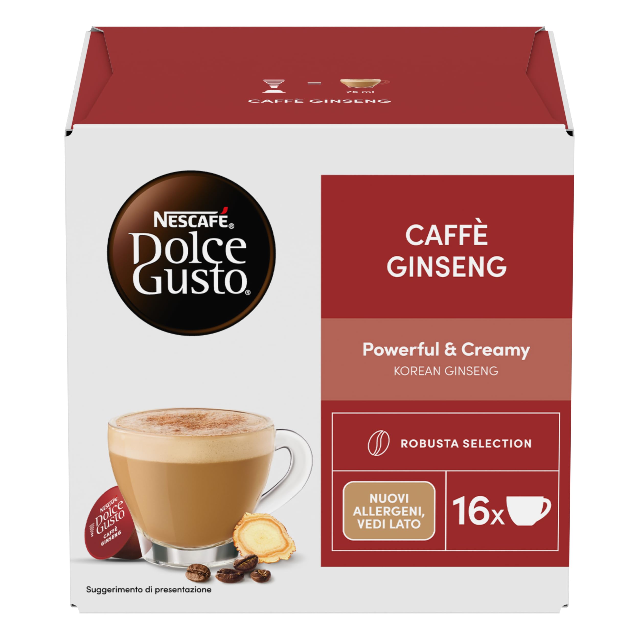 NESCAFÉ DOLCE GUSTO Caffè Ginseng, 6 Confezioni da 16 Capsule (96 Capsule Compatibili Nescafé Dolce Gusto)