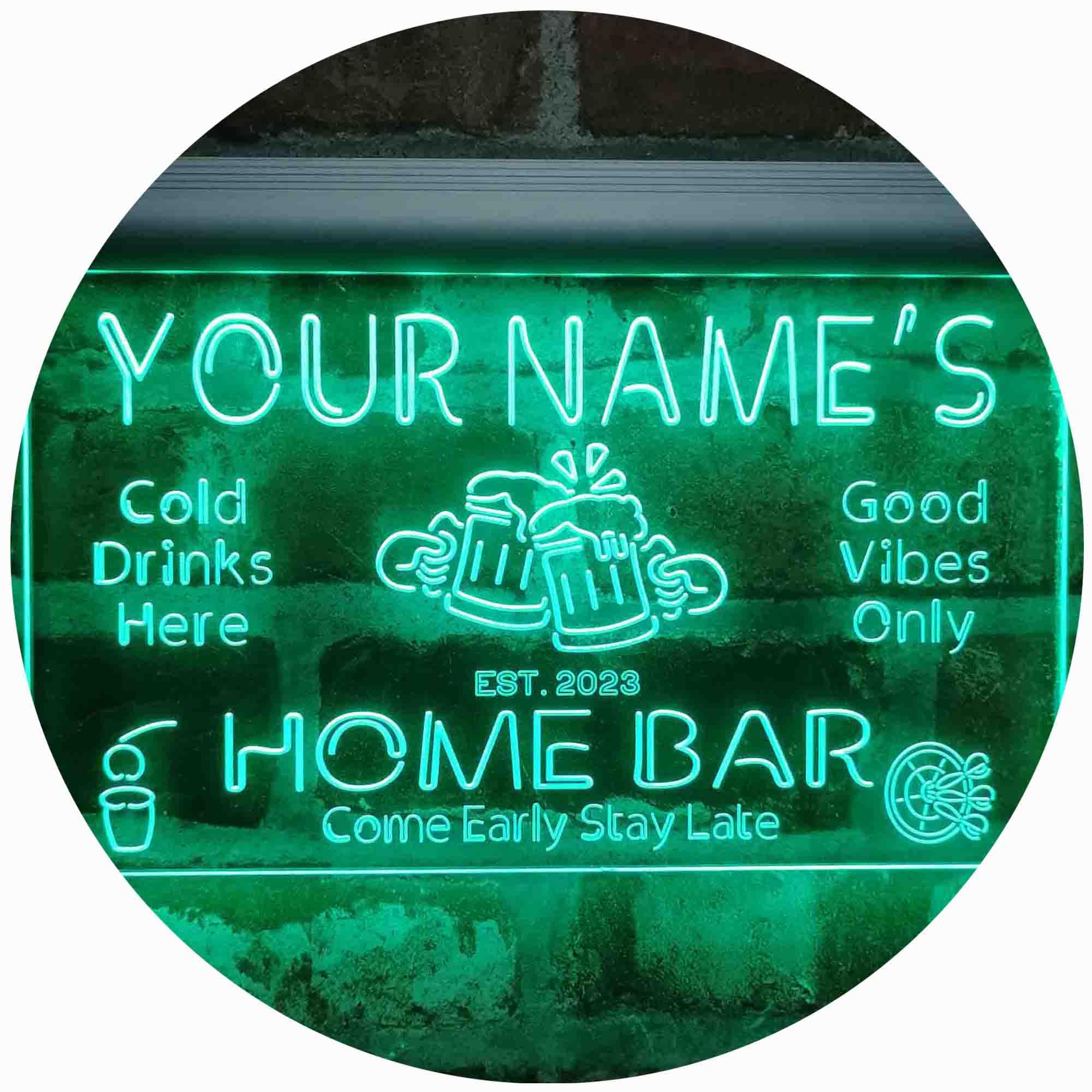 ADVPRO Personalized Your Name Custom Home Bar Beer Established Year Single Color LED Neon Sign 16 x 12 Inches st4s43-p11-tm-g — image 1