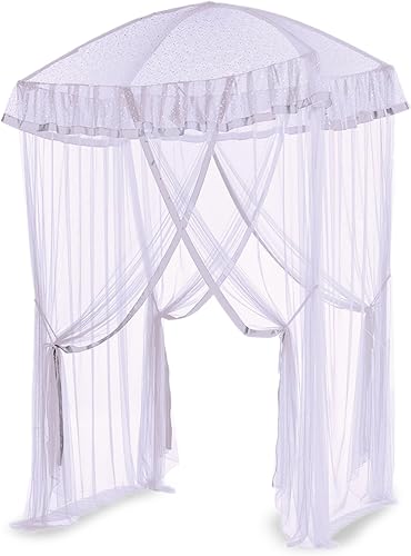 Dosel de cama con luces brillantes, Blanco