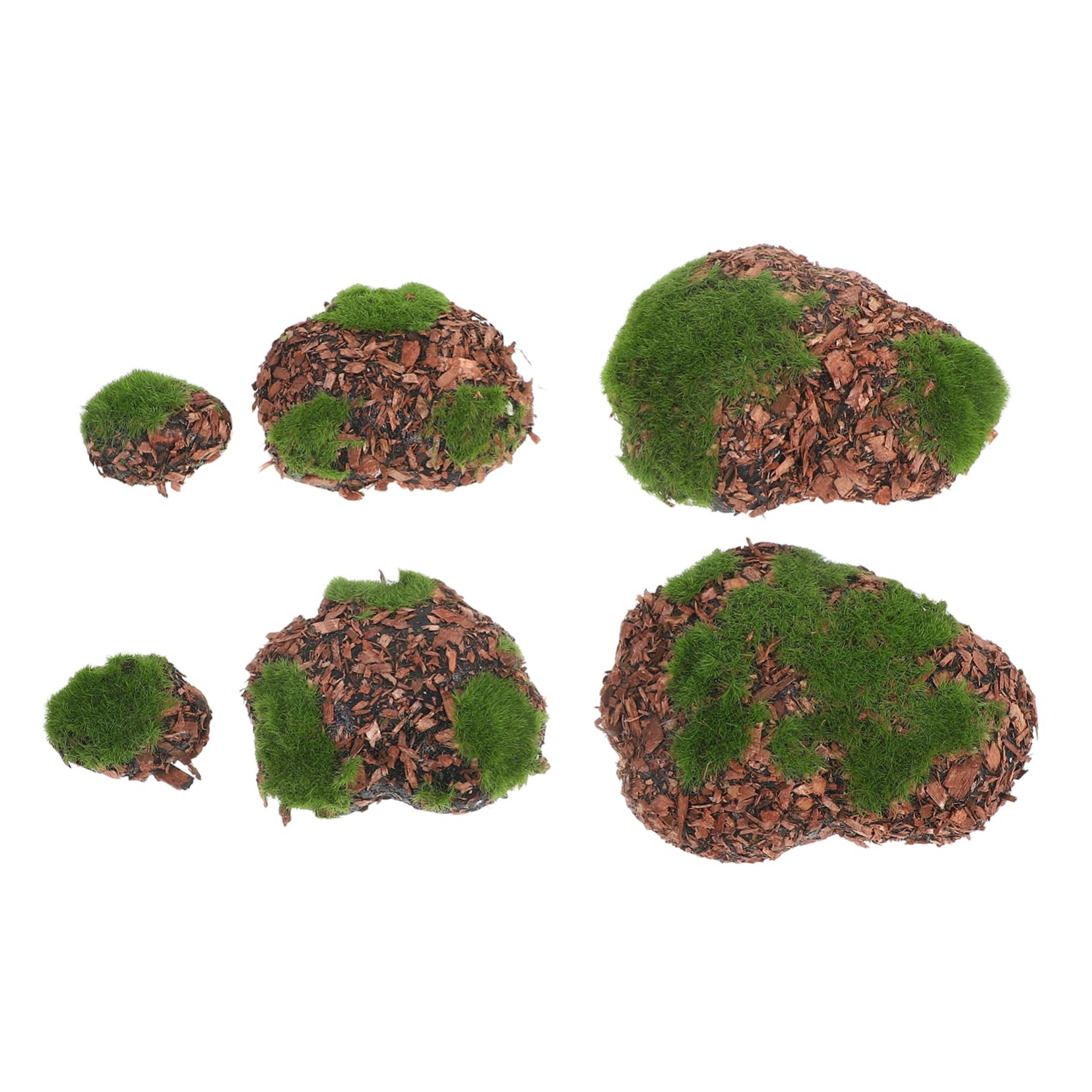 Toddmomy 6 Pack of Lifelike Artificial Moss Stones Perfect for Garden Pots Craft Projects Terrarium Decor