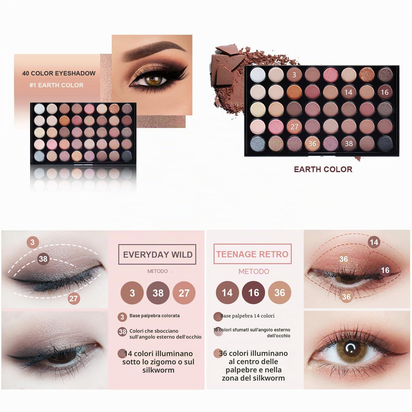 Set Trucchi Make Up Completo Donna Cosmetico Kit Viaggio per Occhi, Viso e Labbra - Sorpresa Regalo Trousse di Trucchi con Ombretto Eyeliner Mascara Correttore Rossetto Lucidalabbra