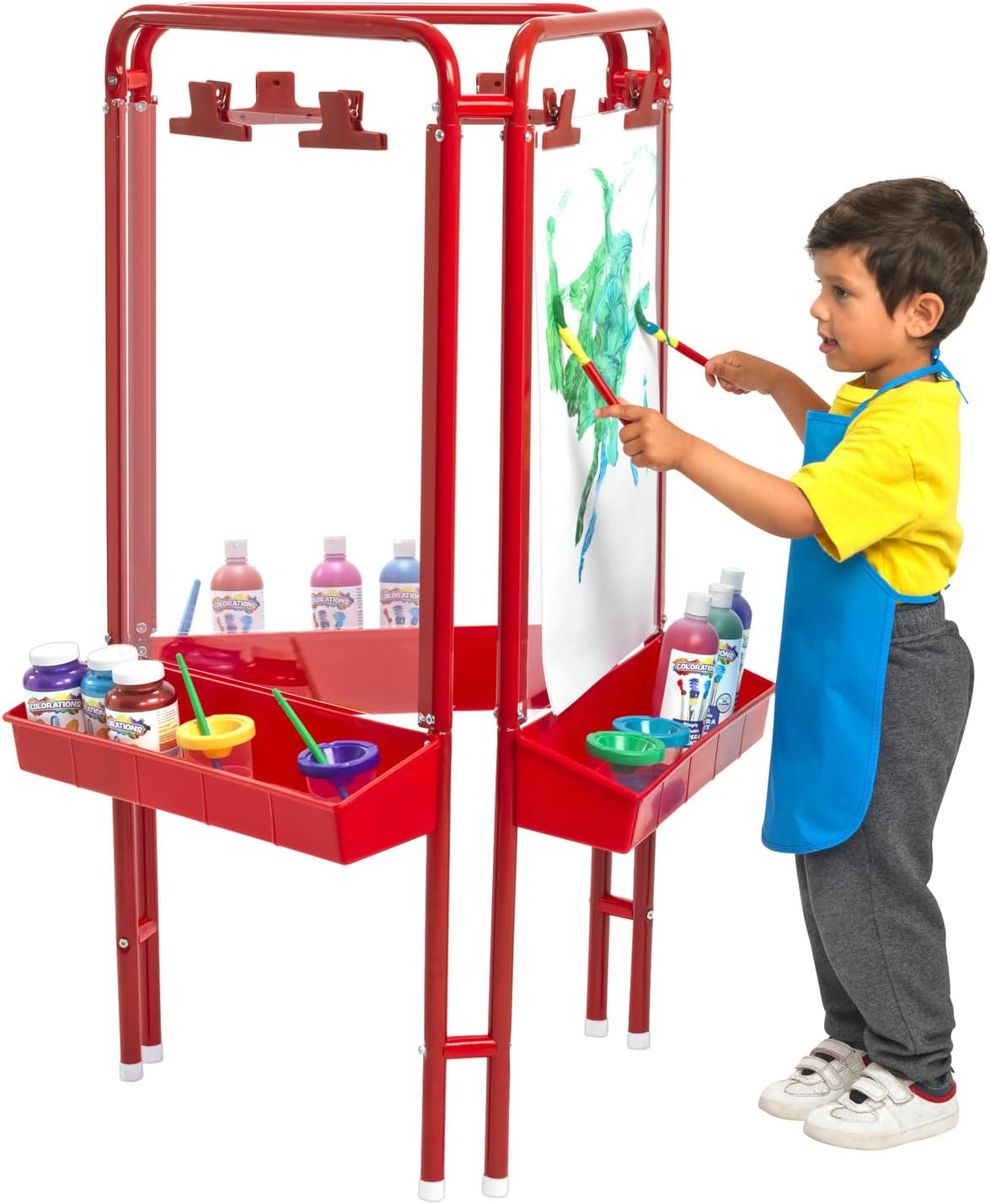 Colorations 3-Way Indoor/Outdoor Acrylic Panel Easel, Outdoor Play, Drawing, Adjustable , Art and Craft Painting