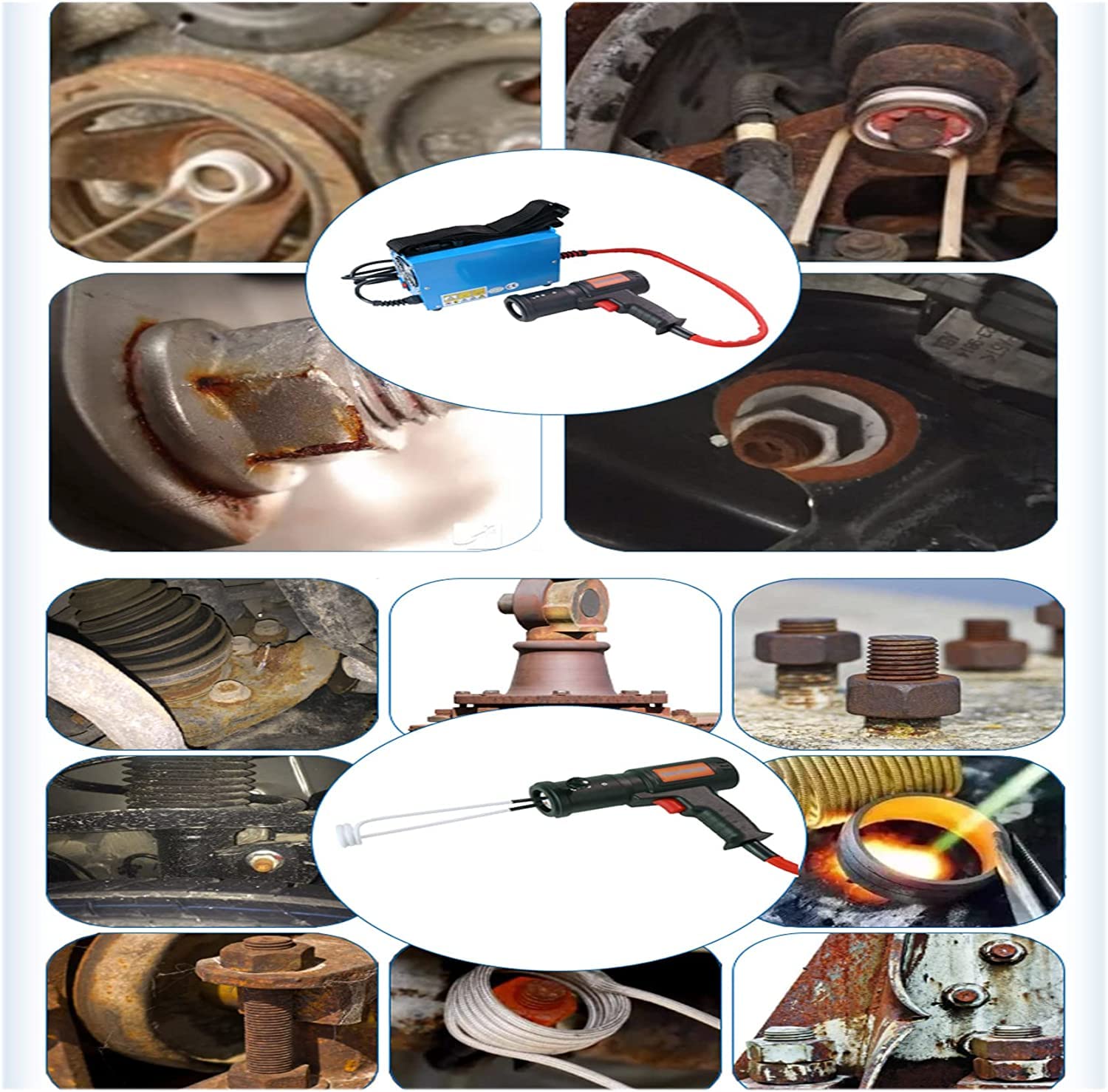 Riscaldatore a induzione elettromagnetica portatile, 1500W Strumento di rimozione del riscaldamento per bulloni arrugginiti senza fiamma, rimozione sicura di dadi, bulloni, cuscinetti, per bulloni