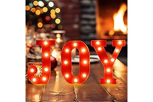 Christmas Decor for Mantle - Marquee Light Up JOY Sign