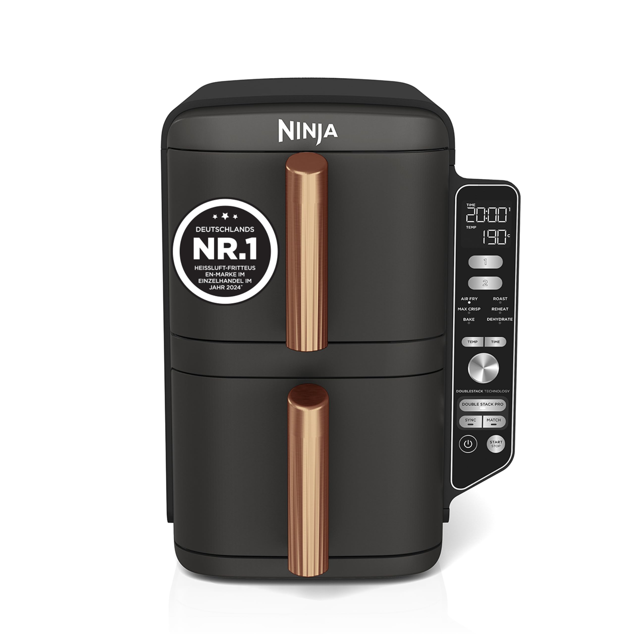 Ninja Double Stack XL Heißluftfritteuse, 2 vertikale Schubladen...