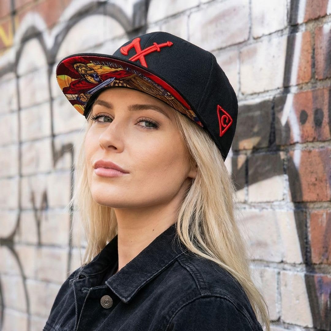 Capiche [99+ VARIATIONEN] Snapback Cap Herren Kappe Baseball Mütze Kunst Unisex Schirm Männer One Size Tattoo Damen