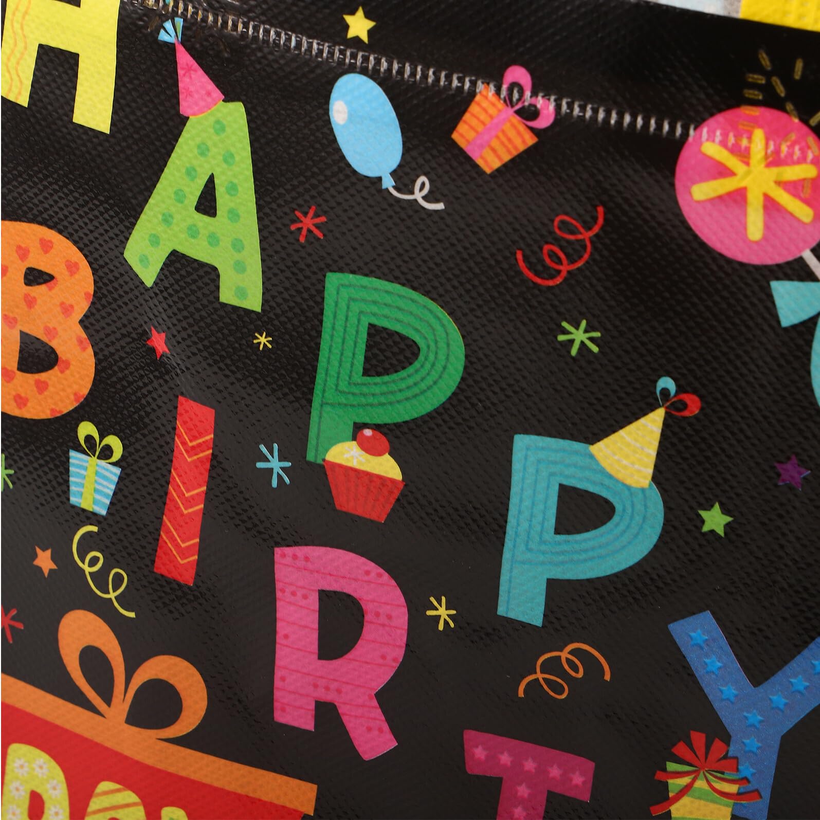 BAZEITFLOW Bolsas de Obsequio para Fiestas de Cumpleaños Infantiles, 30 Unidades, Bolsas Reutilizables de Tela No Tejida con Asas, Color, Ideales para Golosinas y Recuerdos