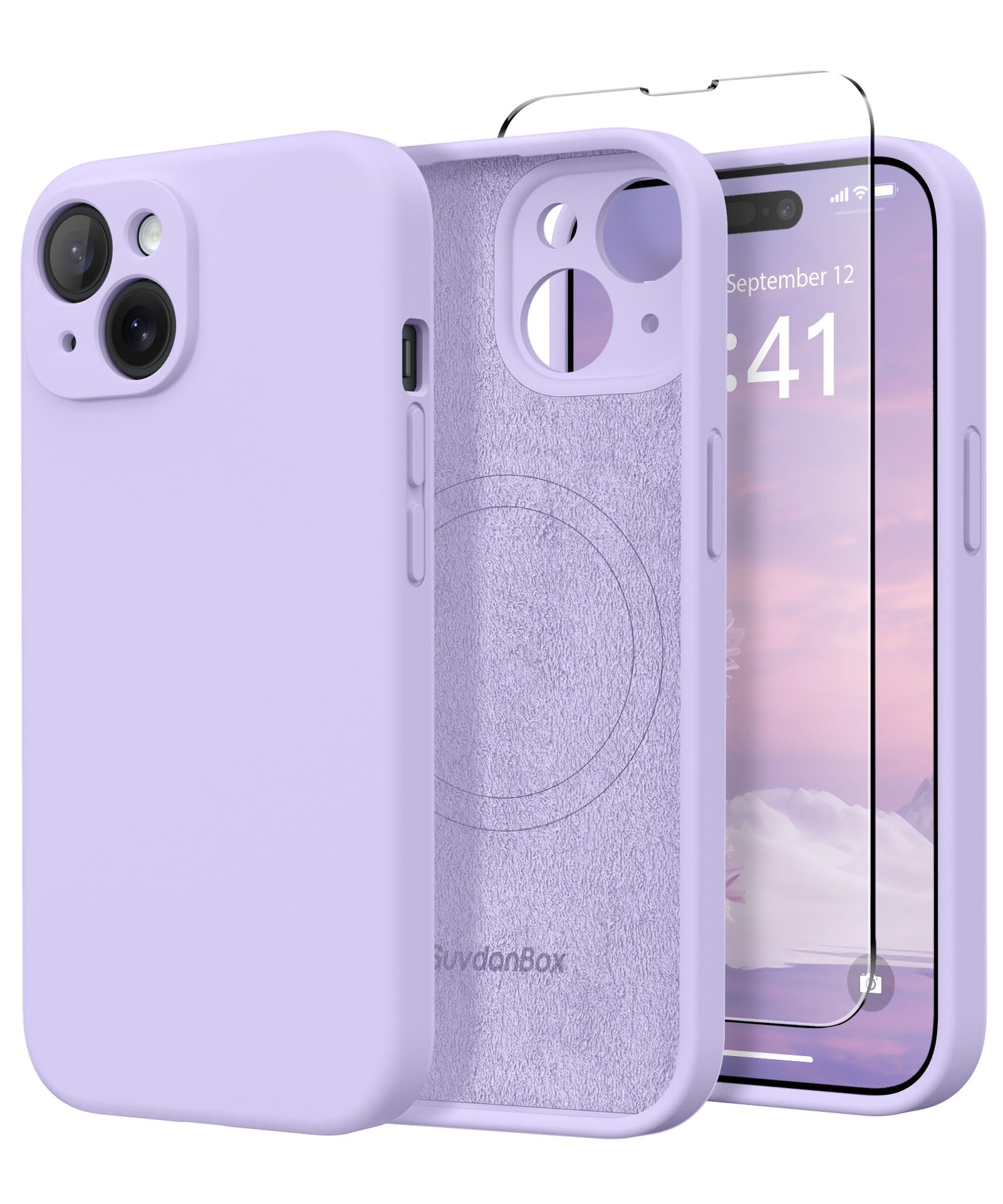 SuydanBox Magnetic for iPhone 15 Plus Case, Compatible with MagSafe, [Full Camera Protection][Screen Protector] Silicone Shockproof Protective Phone