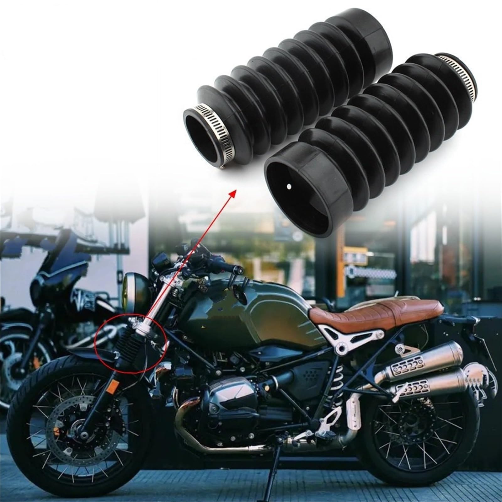 Copertura per Ammortizzatore Moto Adatto per BMW R Nine T 17-UP Moto Forcella Anteriore Ammortizzatore Protezione Copertura Manicotto Protettivo Protezioni Forcella