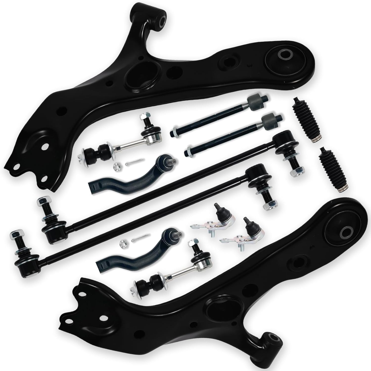 14Pcs Front Upper Lower Control Arm Stabilizer Sway Bar End Link Inner Outer Tie Rod End Link for Toyota 2006 2007 2008 2009 2010 2011 2012 2013 2014-18 RAV4, K620587 K620586 K750043 K750257