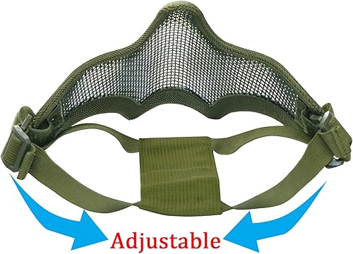 Miniatura 6 de AOUTACC Máscara de Airsoft y gafas, calavera, máscara de media cara, malla de acero y gafas para CS Paintball, tiro, juego de guerra, cosplay