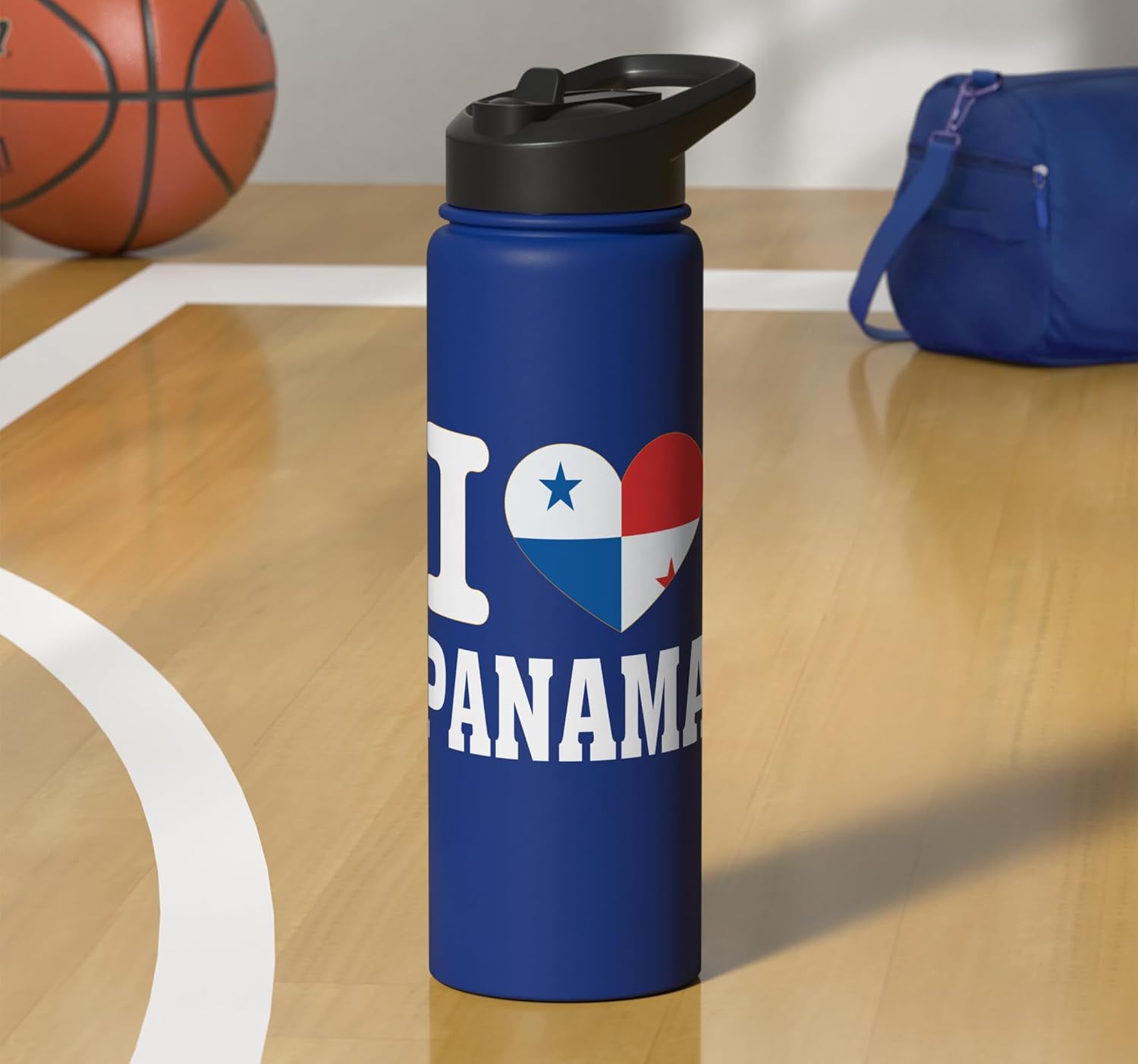 I Love PANAMA Heart Souvenir Lovers Pride Travel Stainless Steel Insulated Water Bottle
