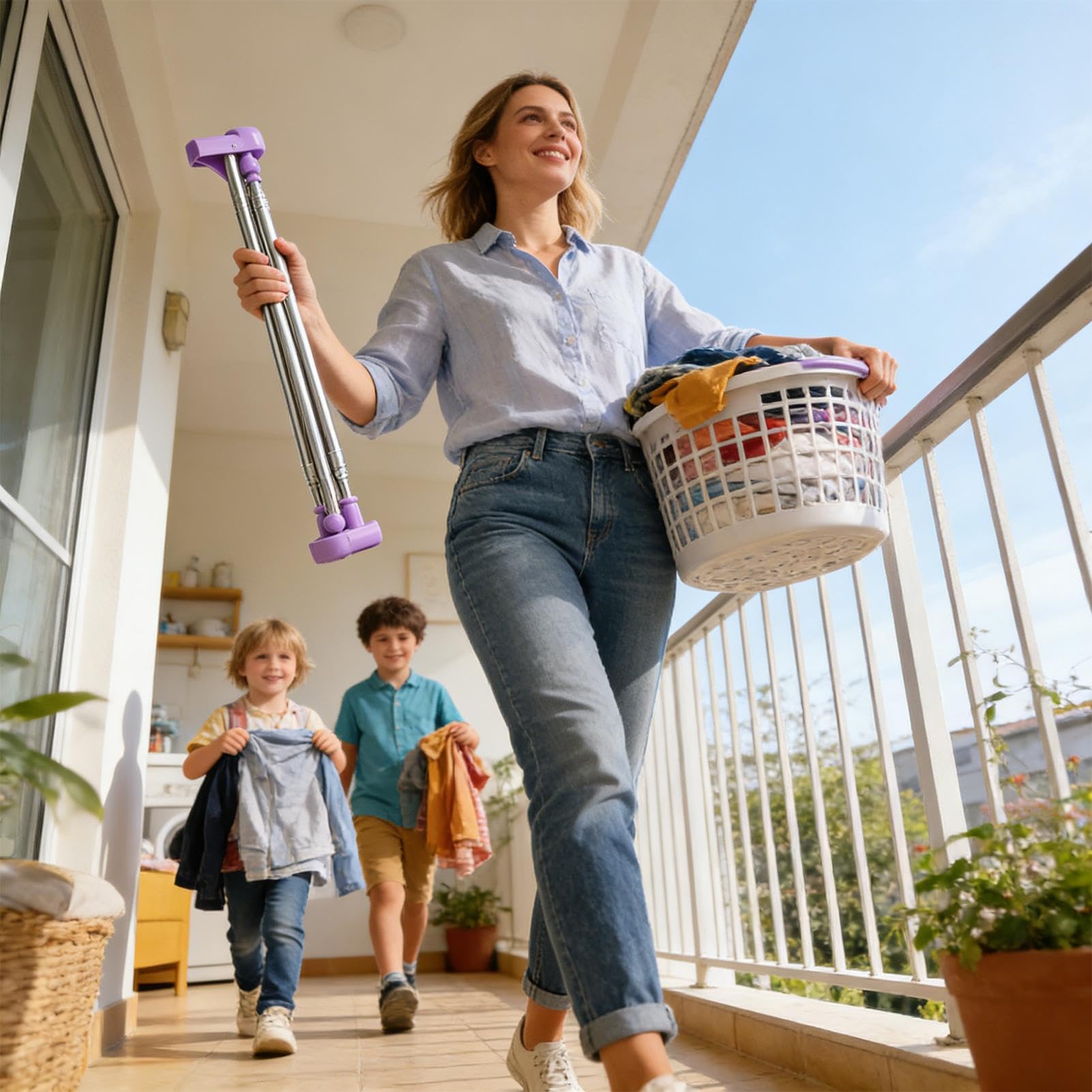 Étendoir à linge pliable | Porte-serviettes rétractable en acier inoxydable | Pour voyage, terrasse, jardin, chambre à coucher, camping, balcon, salle de bain, salon, appartement