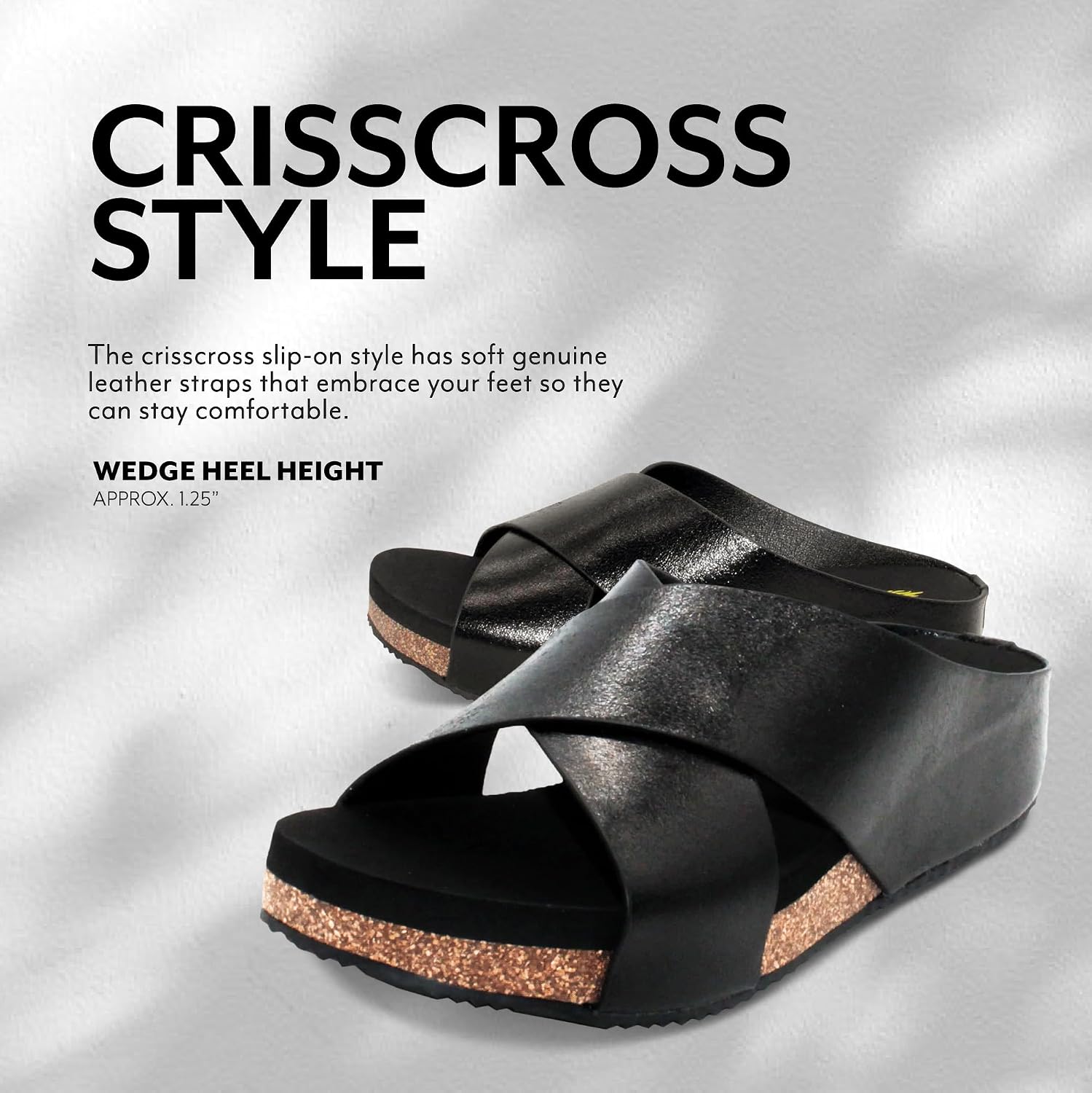 Volatile Ablette Wedge Sandals for Women Featuring Slip-on Crisscross Design with EVA Insole and Rubber Outsole