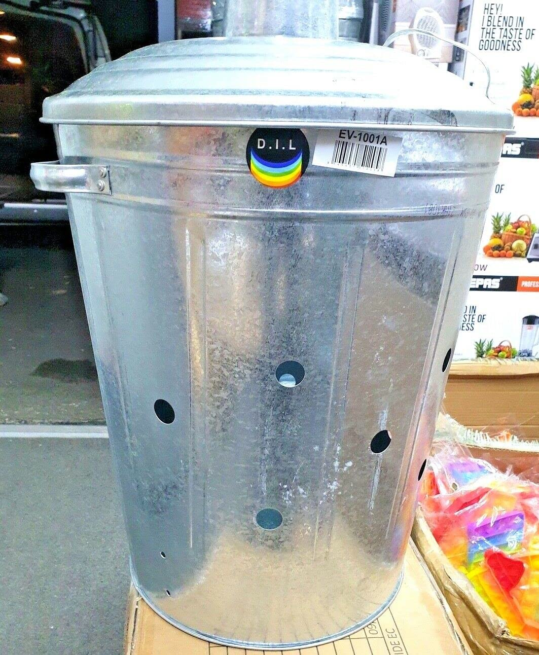 D.I.L 15L 60L 90L Garden INCINERATOR/LEAVE/PAPER/Fire Bin Incinerator Galvanised/W SHOVEL OR SHOVEL ONLY (60LTR FIRE BIN)