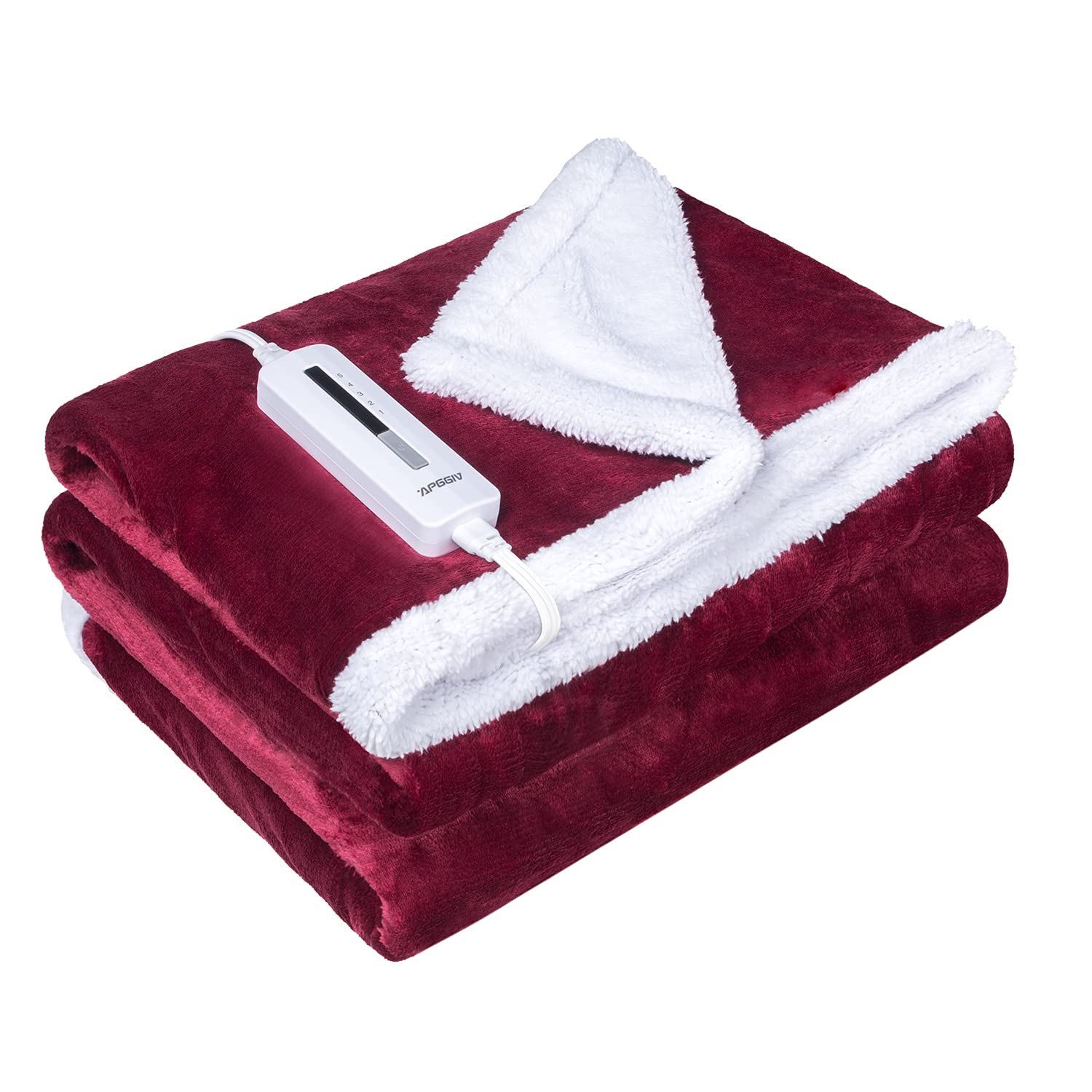 Apggiv Electric Heated Throw Blanket 50x60 Inches Flannel with Sherpa Lining Premium Soft Cozy Plushly Fast Heating with 5...