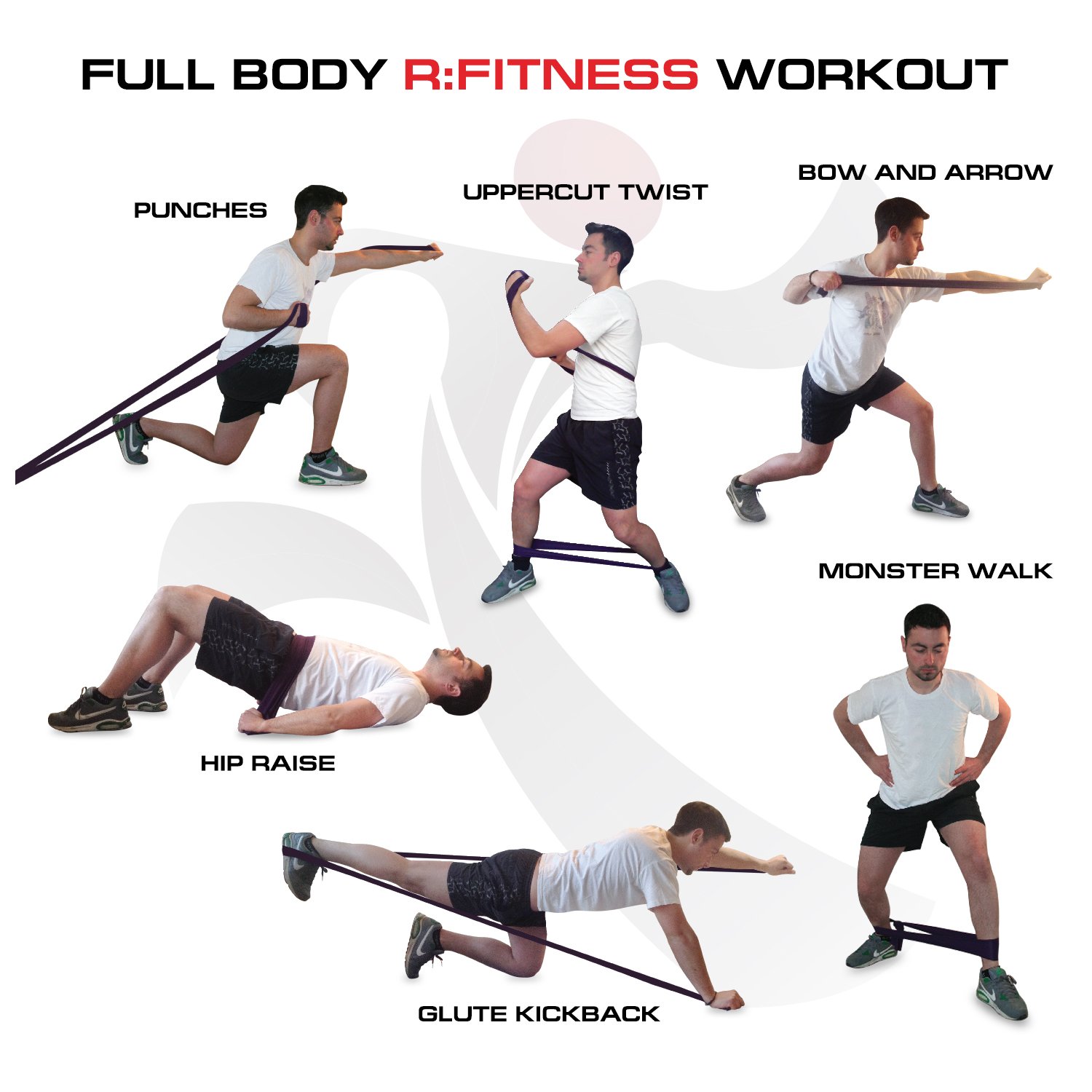 Furinno Rfitness Professional Training Resistance Band 4-pc Set, RF1501