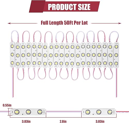 Miniatura 2 de Rossesay 100 luces LED de repuesto para módulos inflables blancos 6000K 100 pies 5730 SMD 150LM por módulo LED, impermeable, reemplazo de luz LED