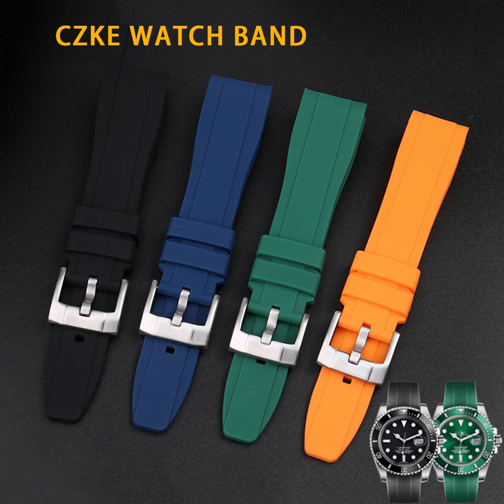Pasek silikonowy do zegarka Rolex Longine Citizen BN0193 zakrzywiony pasek do zegarka 19 mm 20 mm 22 mm 21 męski miękki dodatek do bransoletki