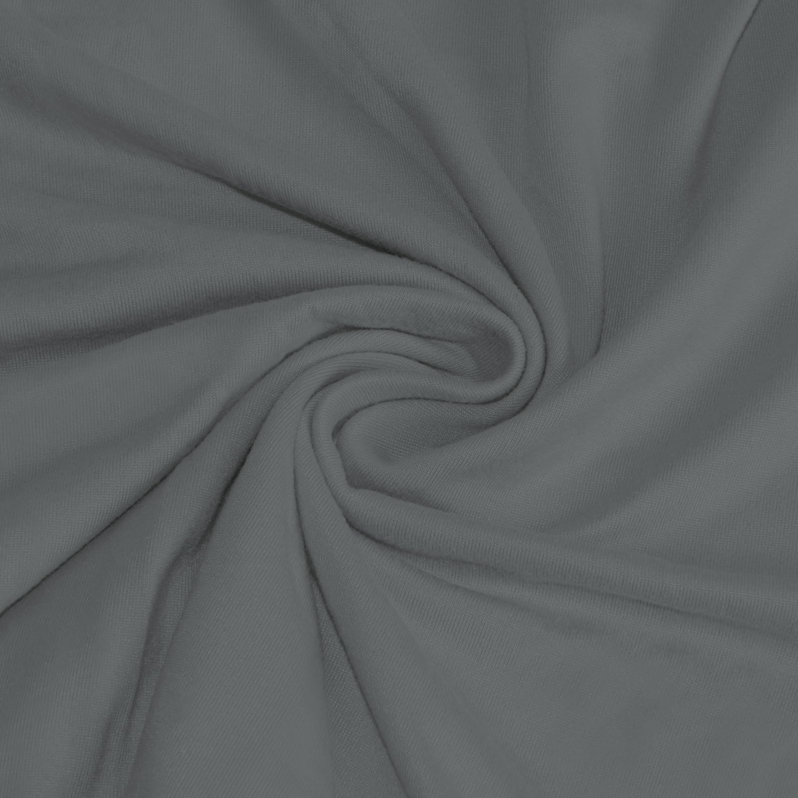 Housse de Chaise Extensible 4 Pièces Amovible Lavable Gris pour Salle à Manger Hôtel