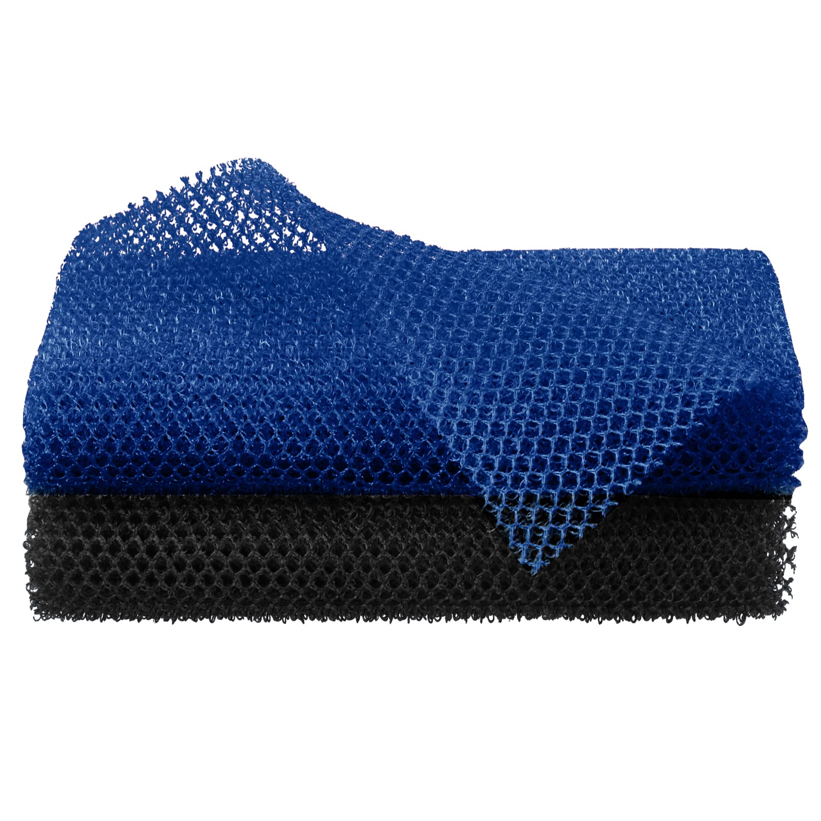 Photo 1 of 2 Pcs African Net Sponge,African Exfoliating Net,Exfoliating Bath Sponge,Bath Towels,Nylon Net,Wash Cloths,Back Scrubber for Shower,Skin Smoother for Daily Use or Stocking Stuffer(Black,Blue)