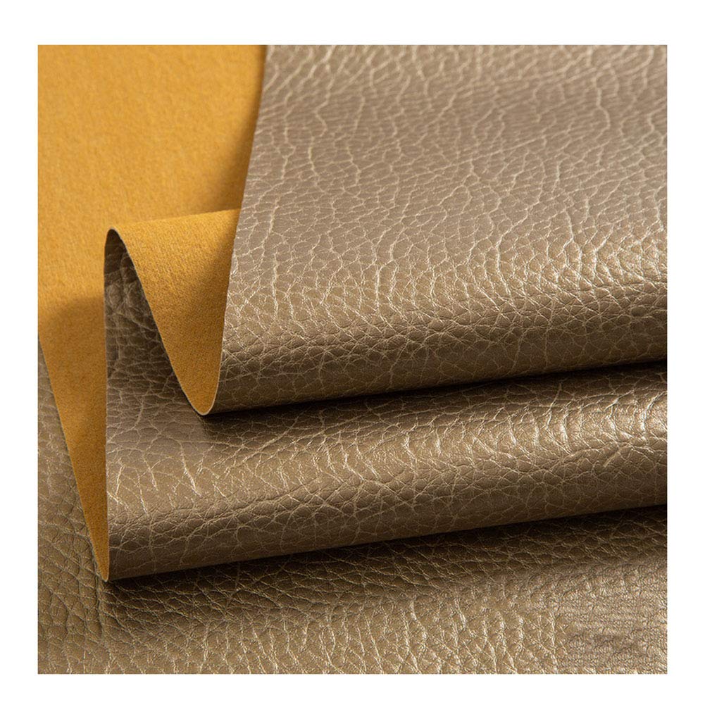 Tissu similicuir pour tapisserie rénovation de chaises vinyle or clair