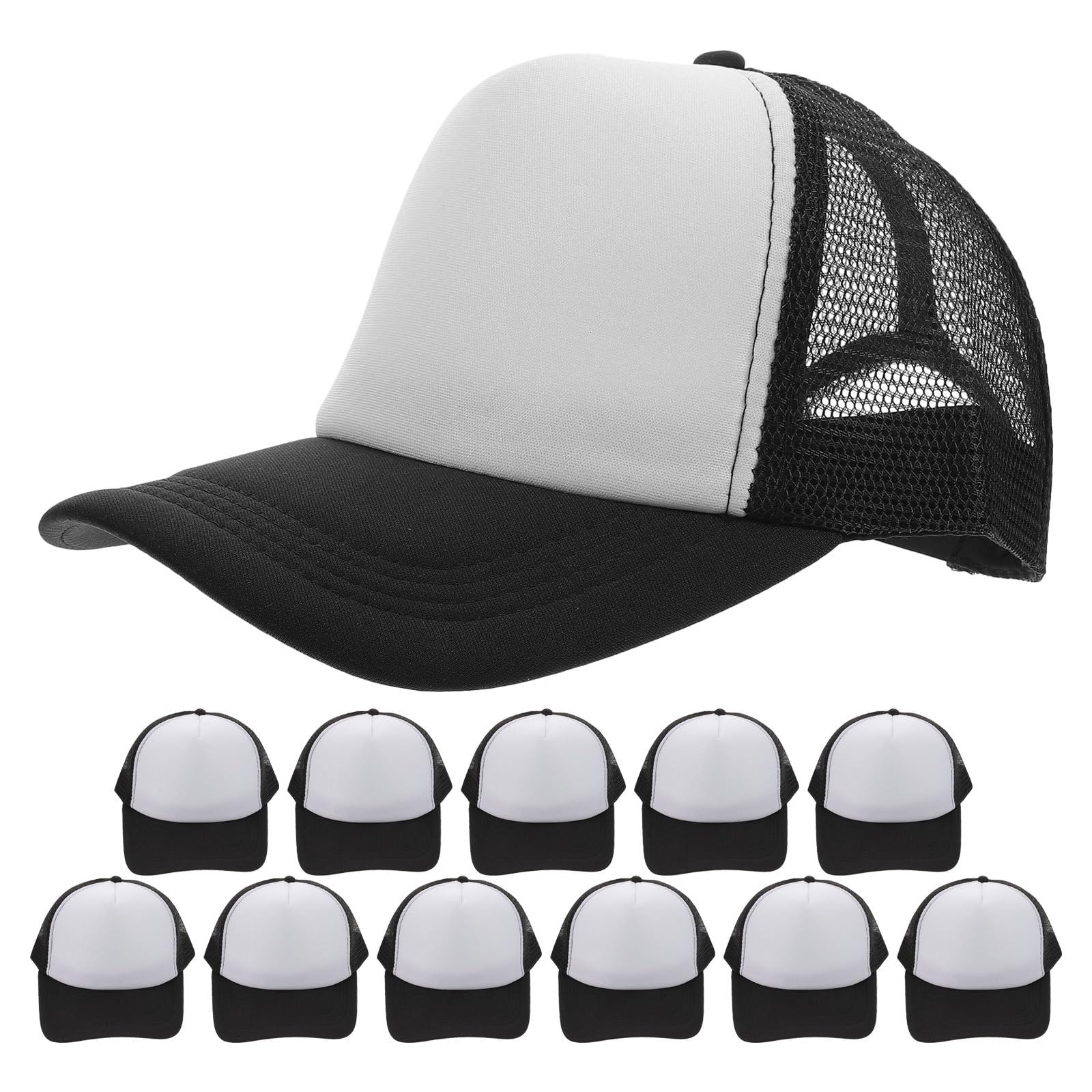 Artibetter 12 Cappellini Trucker in Rete per Sublimazione - Cappellini Vuoti stampabili con trasferimento Termico - da Baseball in Rete di Poliestere - per Adulti con Logo Personalizzato Regolabile