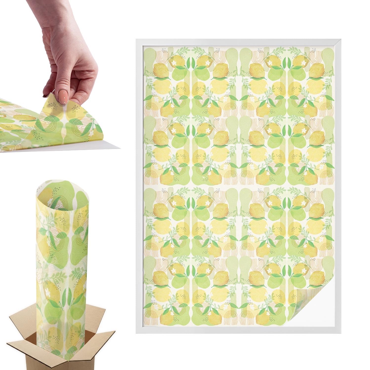 Film pour vitre intimité dans la cuisine et la chambre motif citrons vitaminés