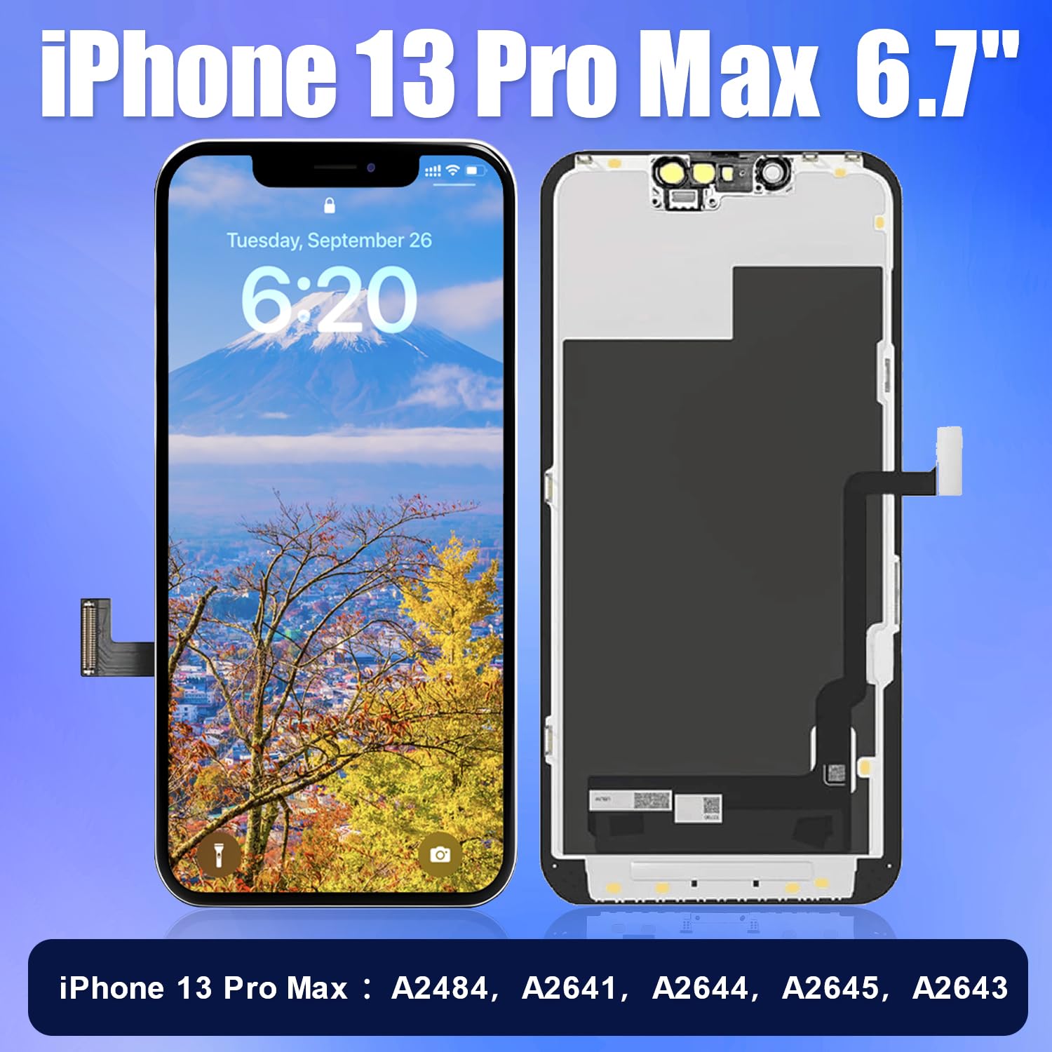 Brinonac Display per iPhone 13 PRO Max, 6,7" Schermo Full HD LCD Retina Kit Sostituzione Touch Screen Digitizer Assembly Set