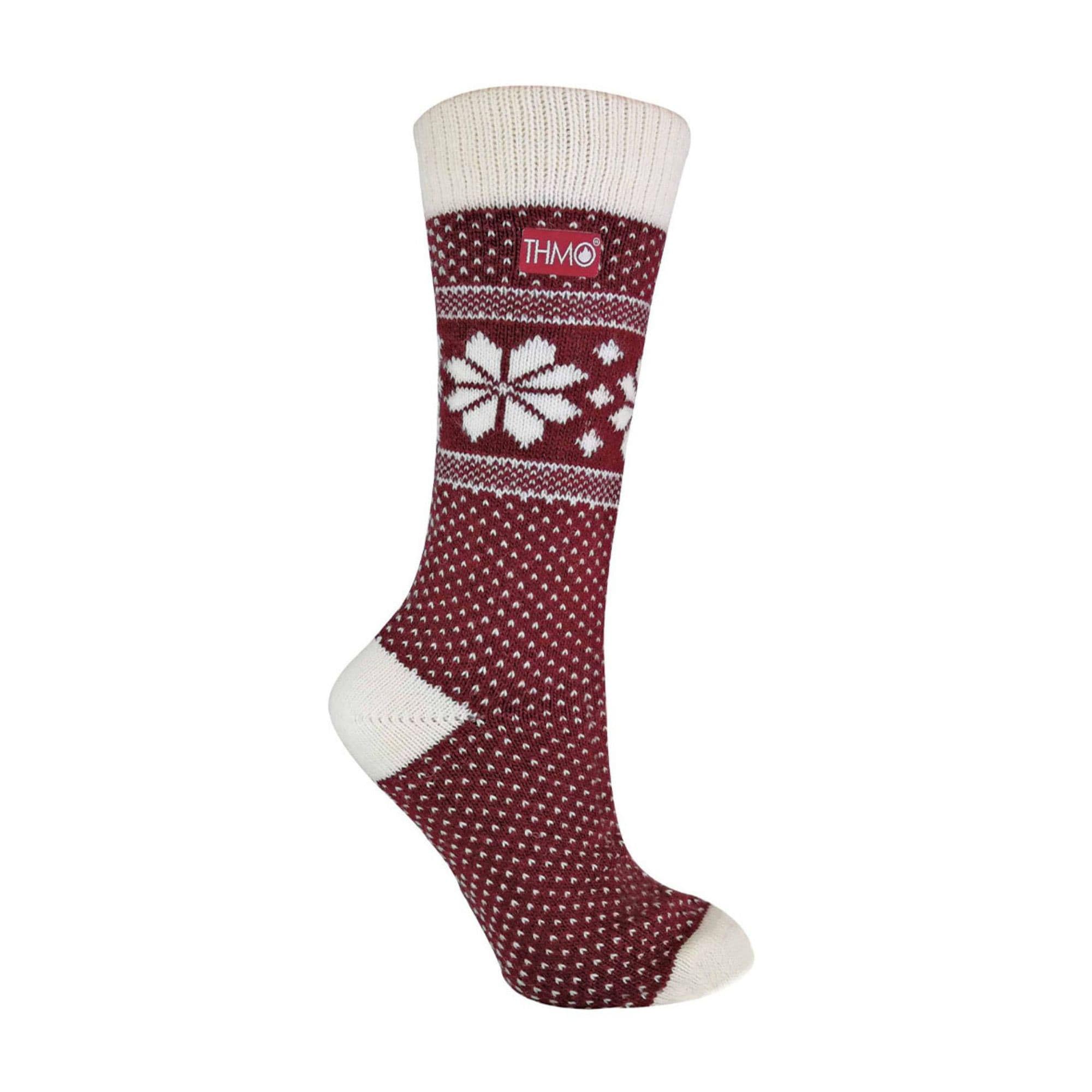THMO - Ladies Vintage Nordic Fairisle Style Winter Wool Blend Socks