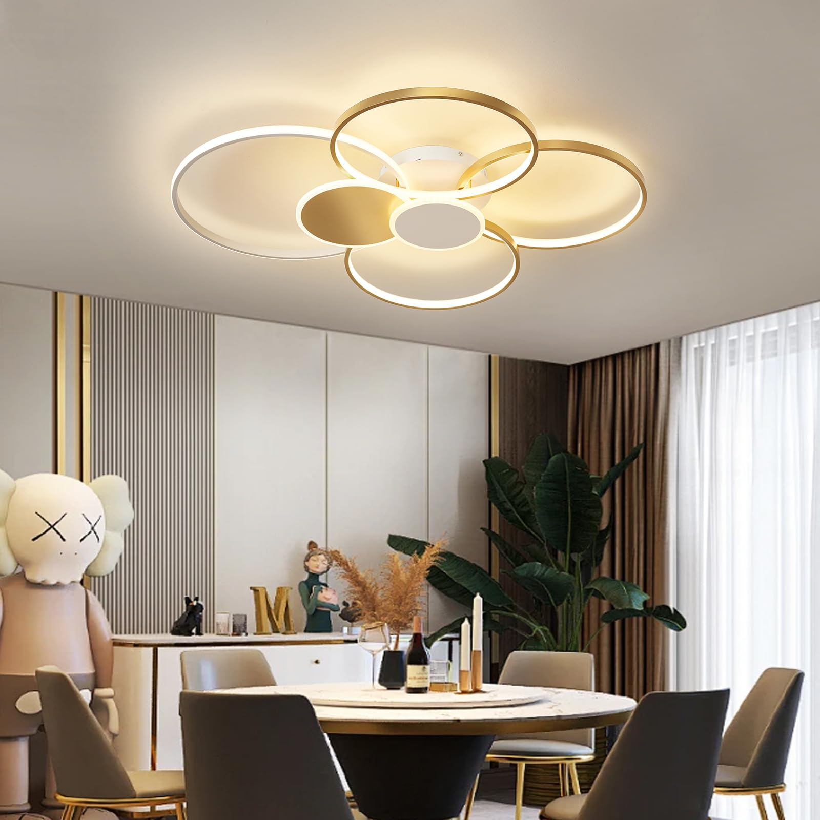 LED Dimmerabile lampadario soggiorno, PLampada Da Soffitto con telecomando,Applica A Decorativa Soggiorno Camera Da Letto Cucina E Ufficio