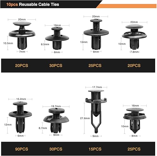 Miniatura 3 de GOOACC 620 clips de retención de automóvil, 16 tamaños más populares, removedor de sujetadores con 35 piezas de motor debajo de la cubierta,