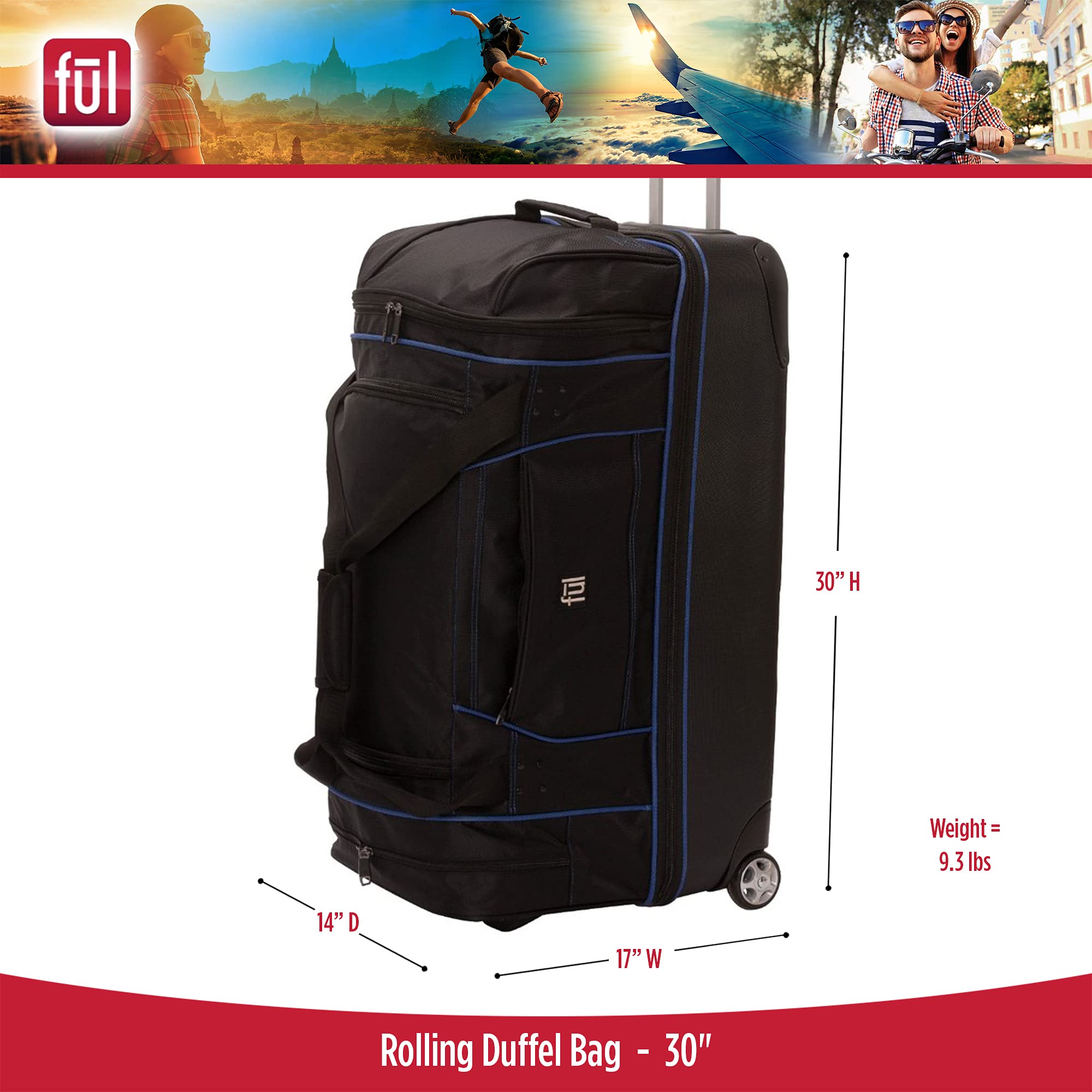 Travel Luggage Ful Rolling Duffel Bag Ful Unisex Adult Luggage