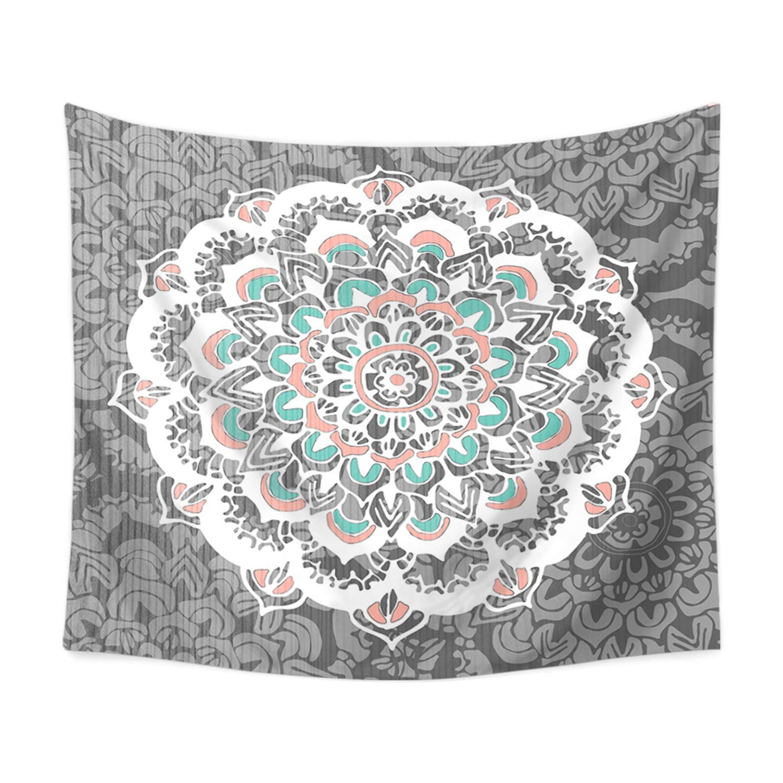 Tapisserie murale vintage fleur gris grand format 200x150cm déco chambre
